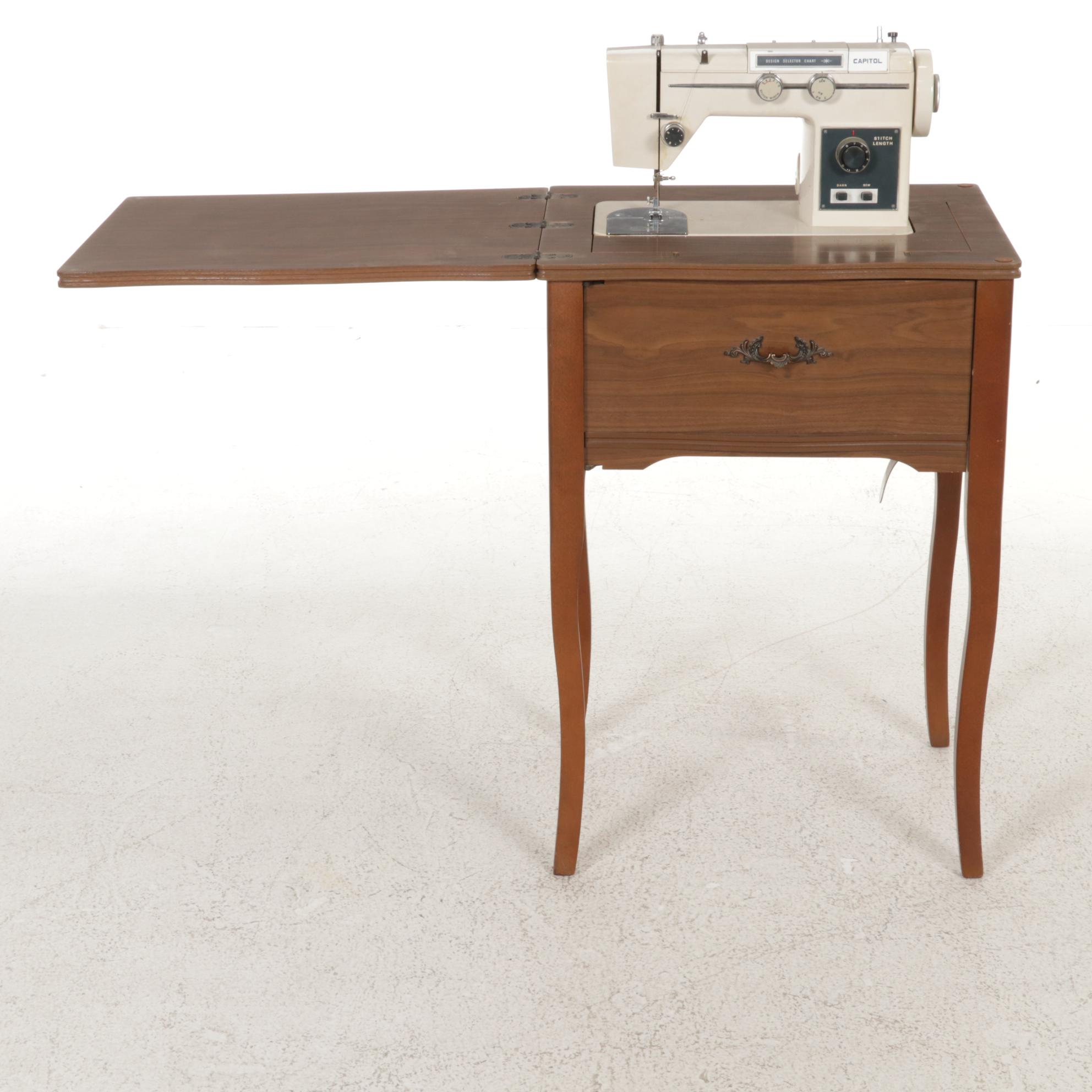 Capitol Model 600 Sewing Machine in Laminate 1960s EBTH