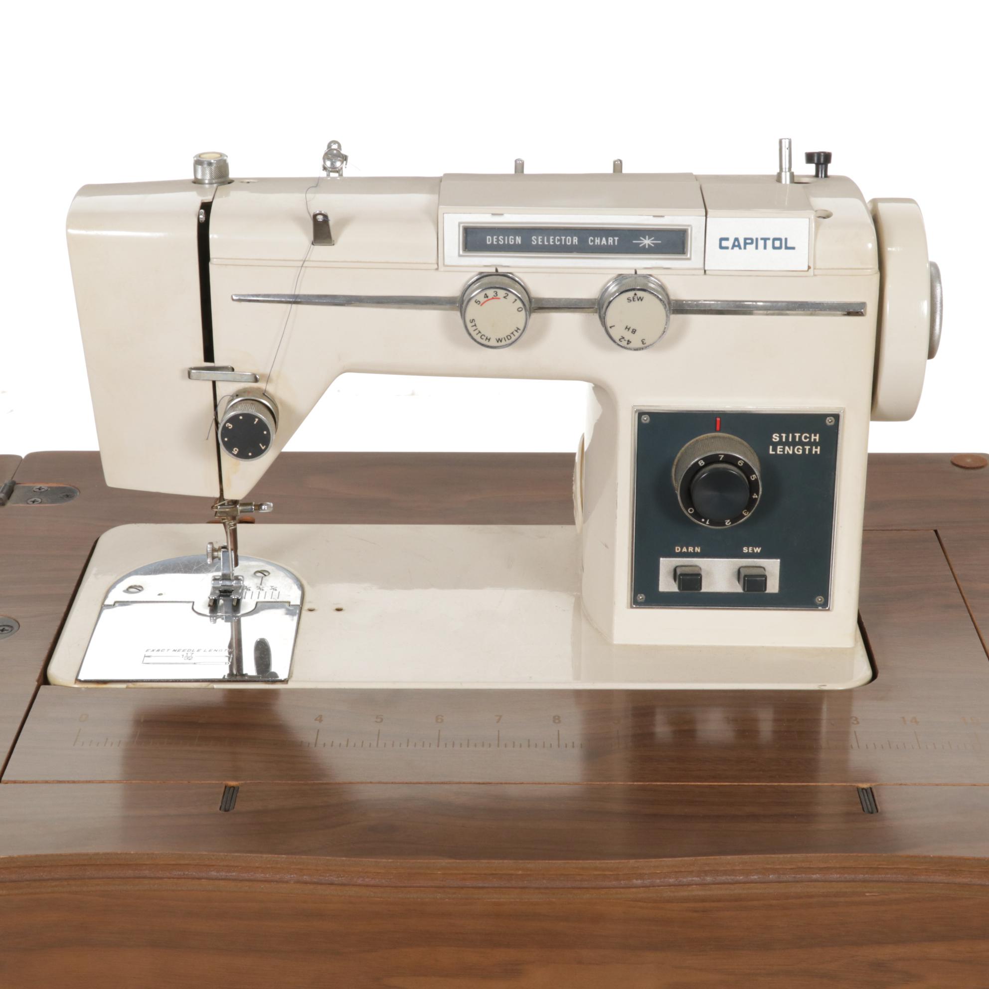 Capitol Model 600 Sewing Machine in Laminate 1960s EBTH