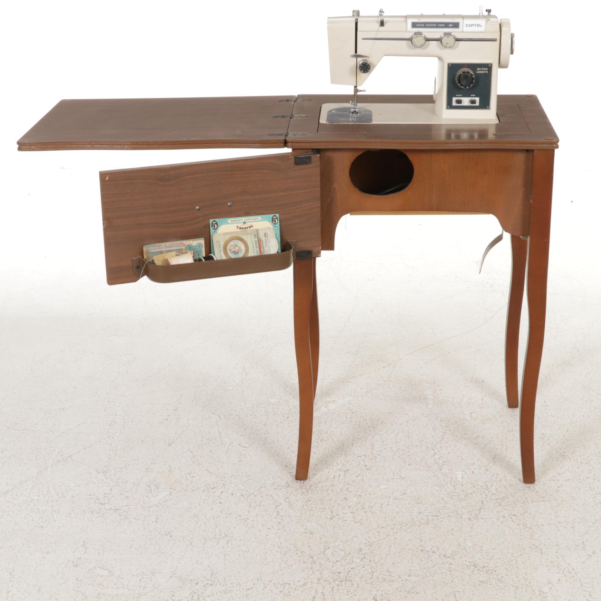 Capitol Model 600 Sewing Machine in Laminate 1960s EBTH