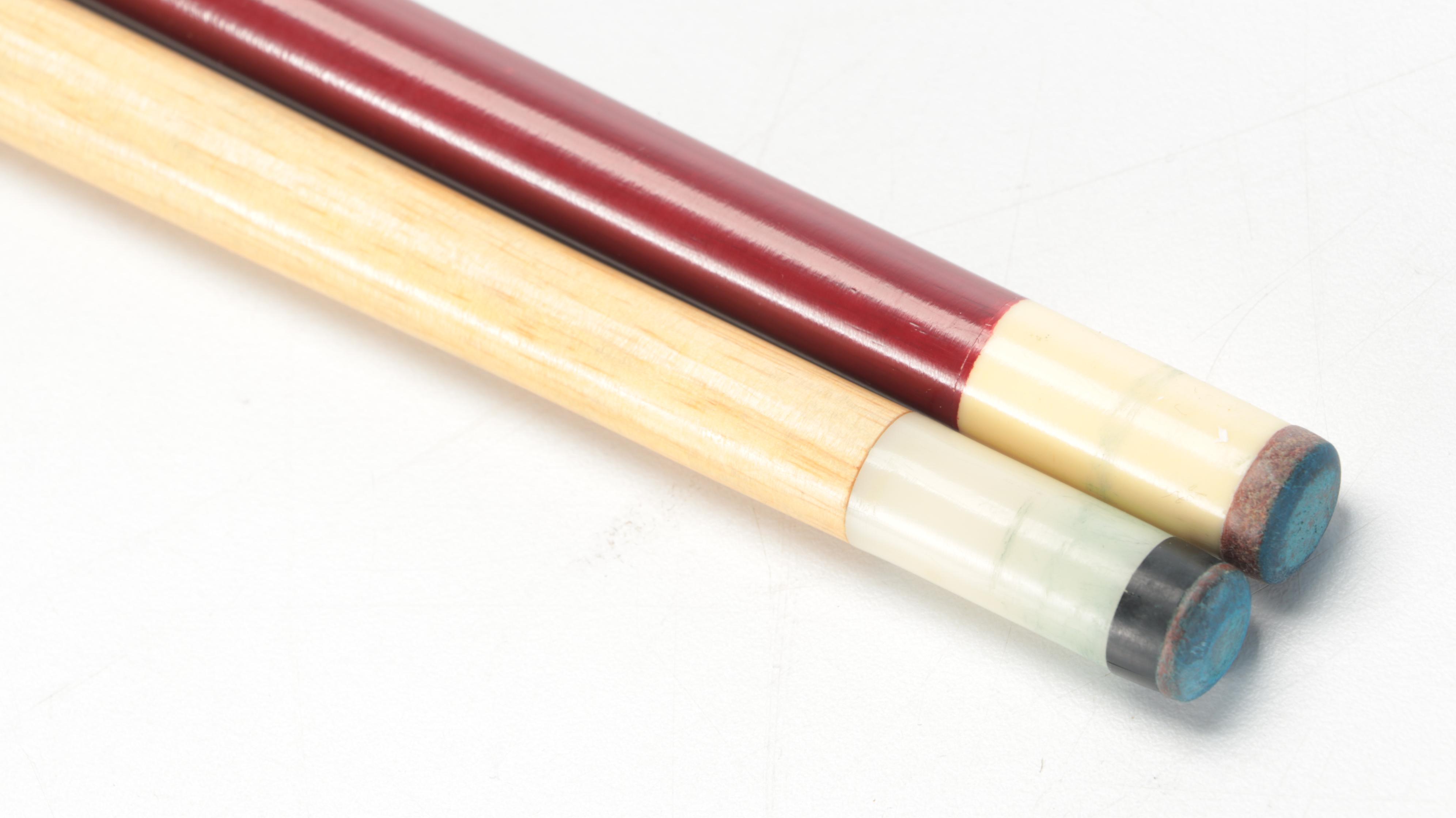 AnheuserBusch Budweiser and Sportcraft Pool Cues with Cases EBTH