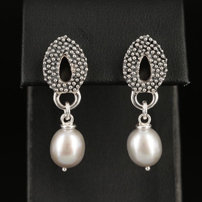 Michael Dawkins Sterling Pearl Earrings with 14K Accents