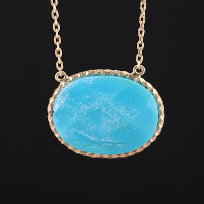 Sterling Turquoise Stationary Necklace