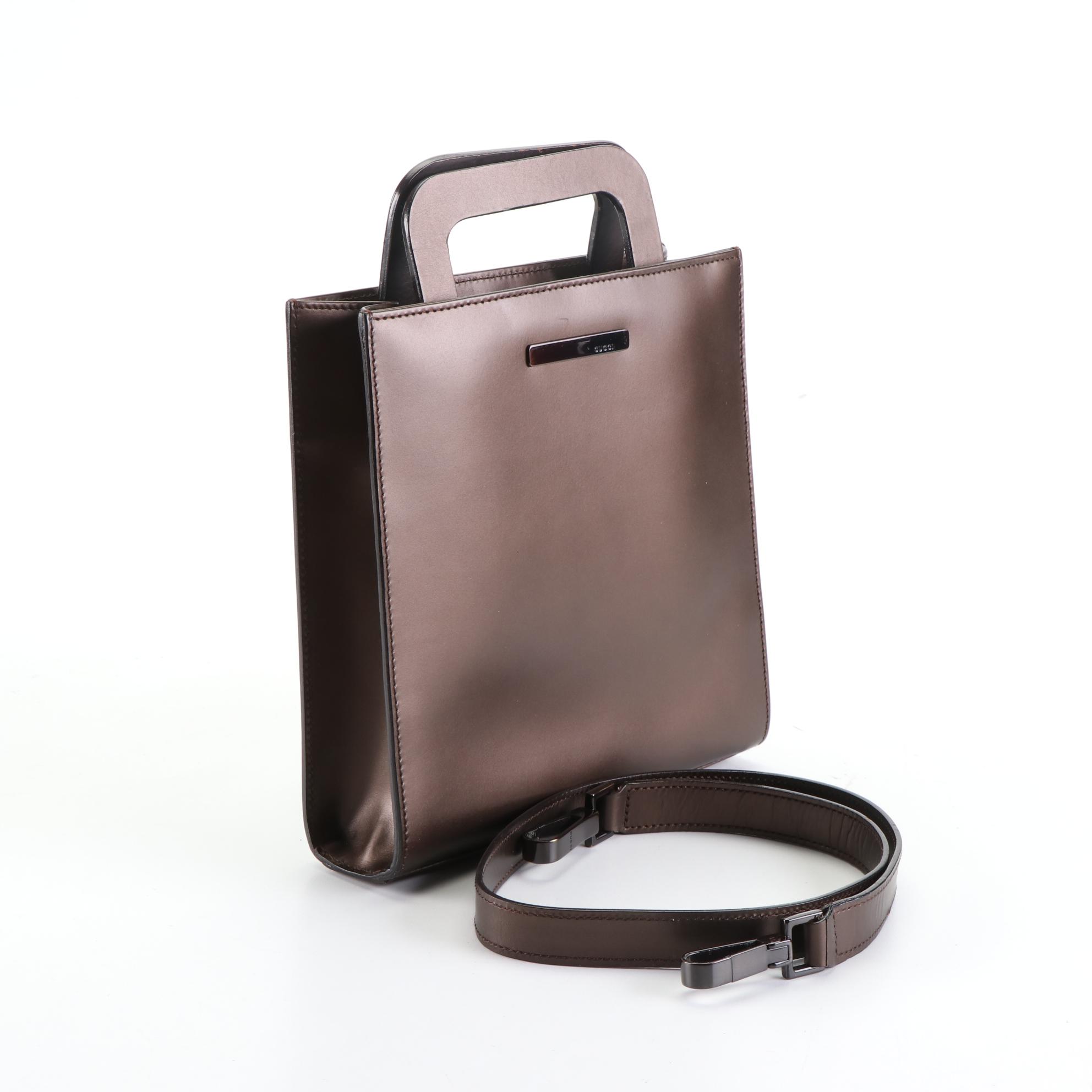 Gucci Leather Handbag with Retractable Handles EBTH