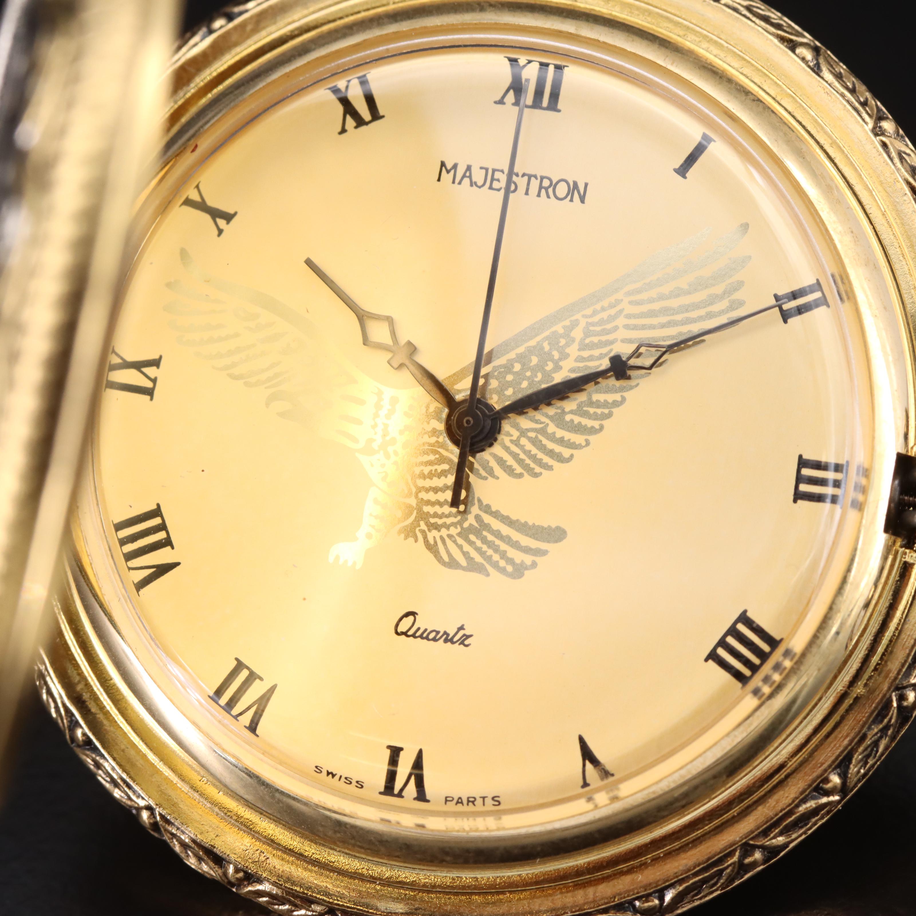 Majestron American Themed TwoTone Quartz Pocket Watch EBTH