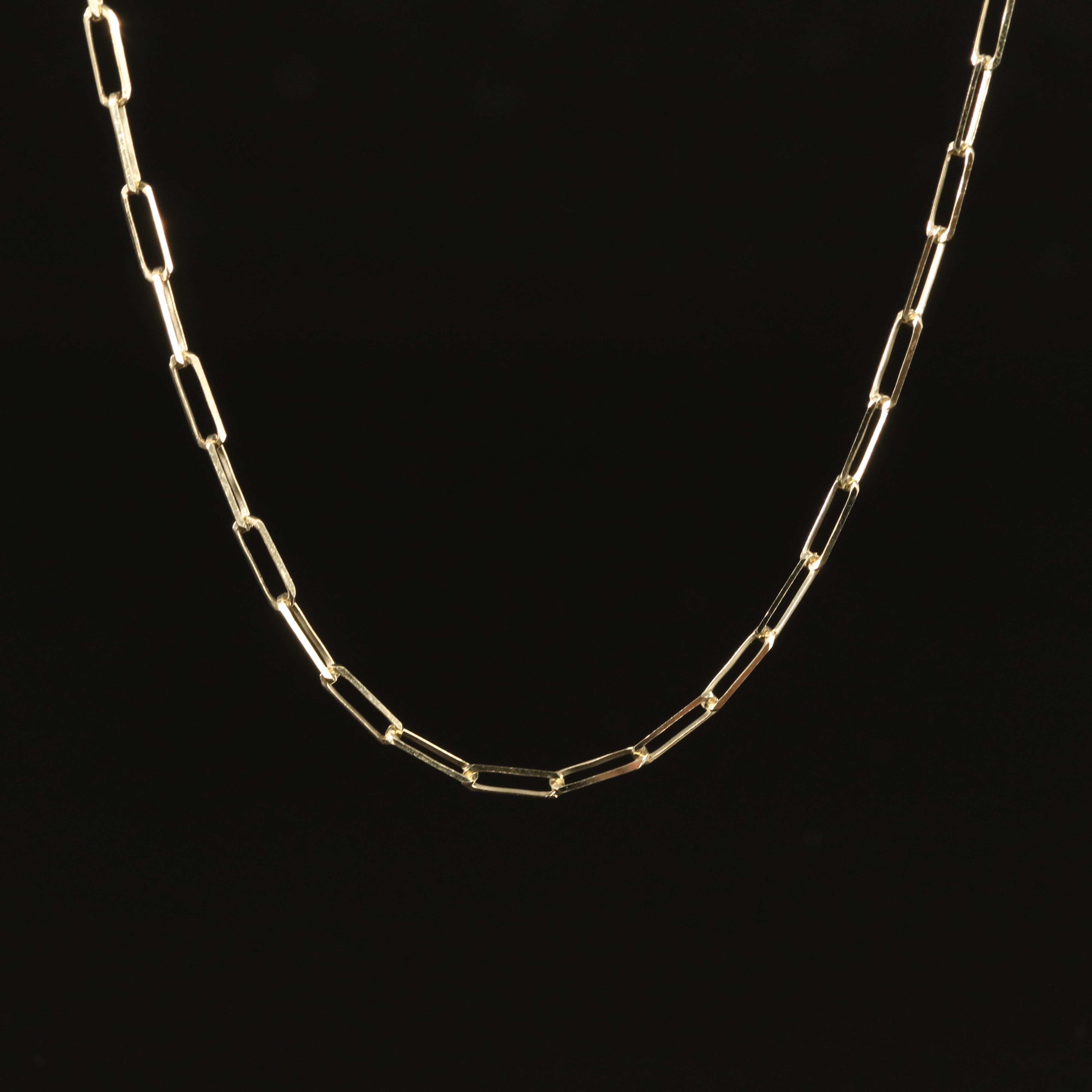 14K Paper Clip Chain Necklace EBTH
