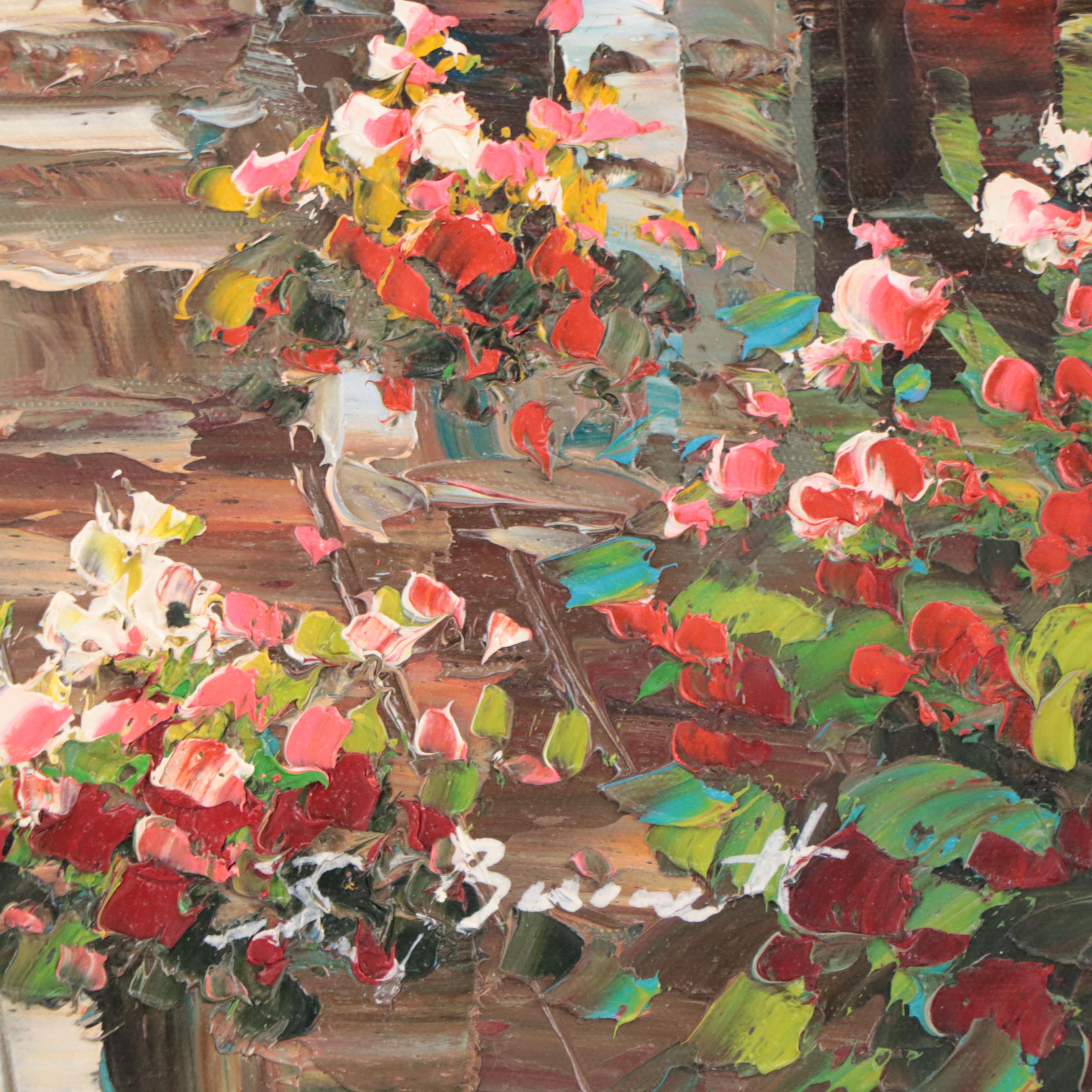 J. Landscape Oil Painting of Venice Canal Scene, Circa 2000 EBTH