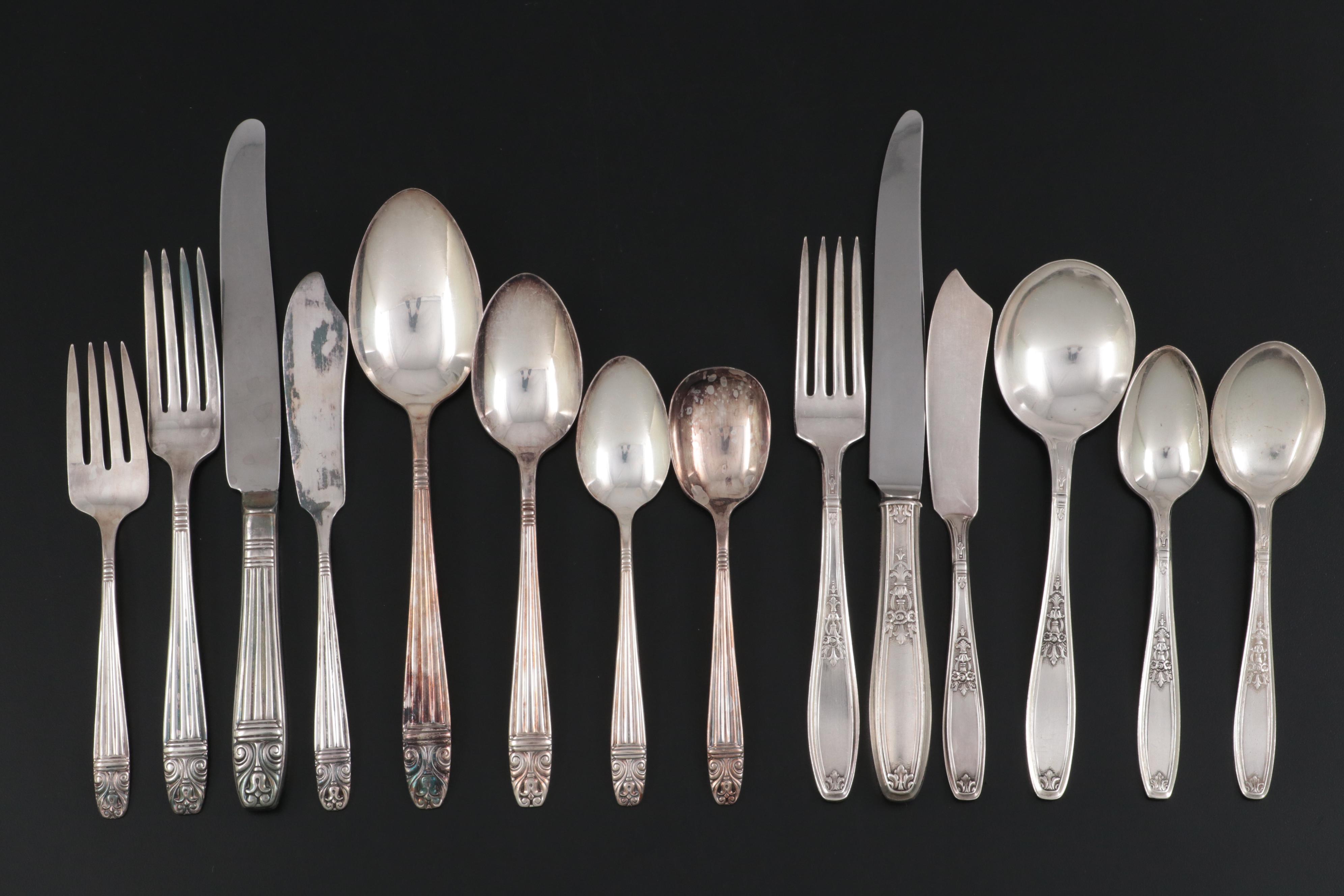 Oneida Community Plate "Evening Star" and Other Silver Plate Flatware