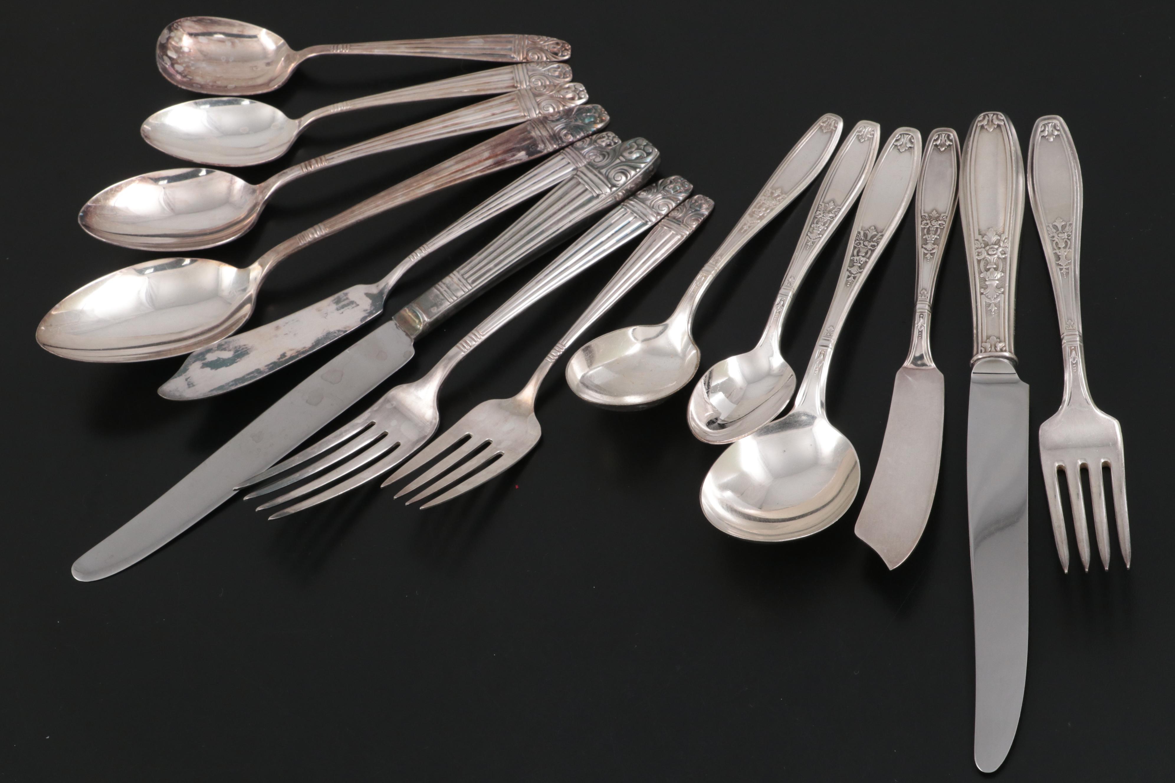 Oneida Community Plate "Evening Star" and Other Silver Plate Flatware