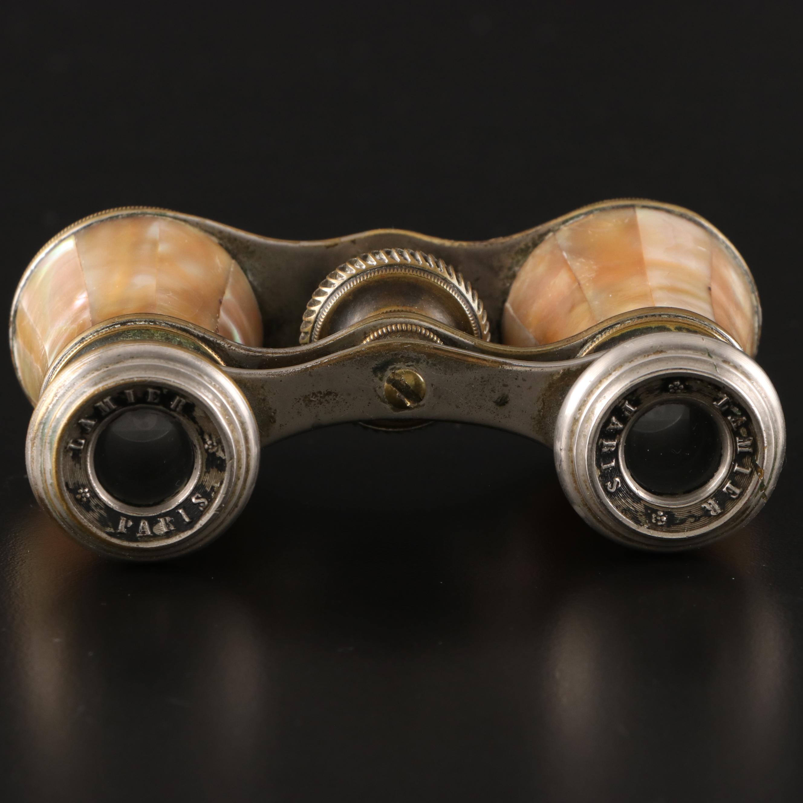 Lamier MotherofPearl and Metal Opera Glasses, Late 19th/ Earyl 20th