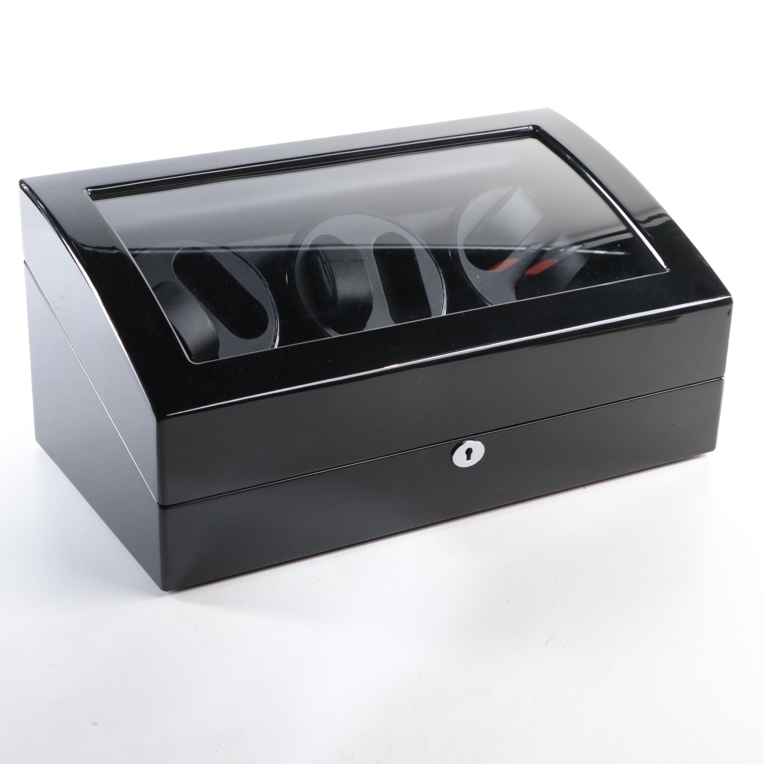 Multi Watch Winder and Case with High Gloss Black Finish EBTH