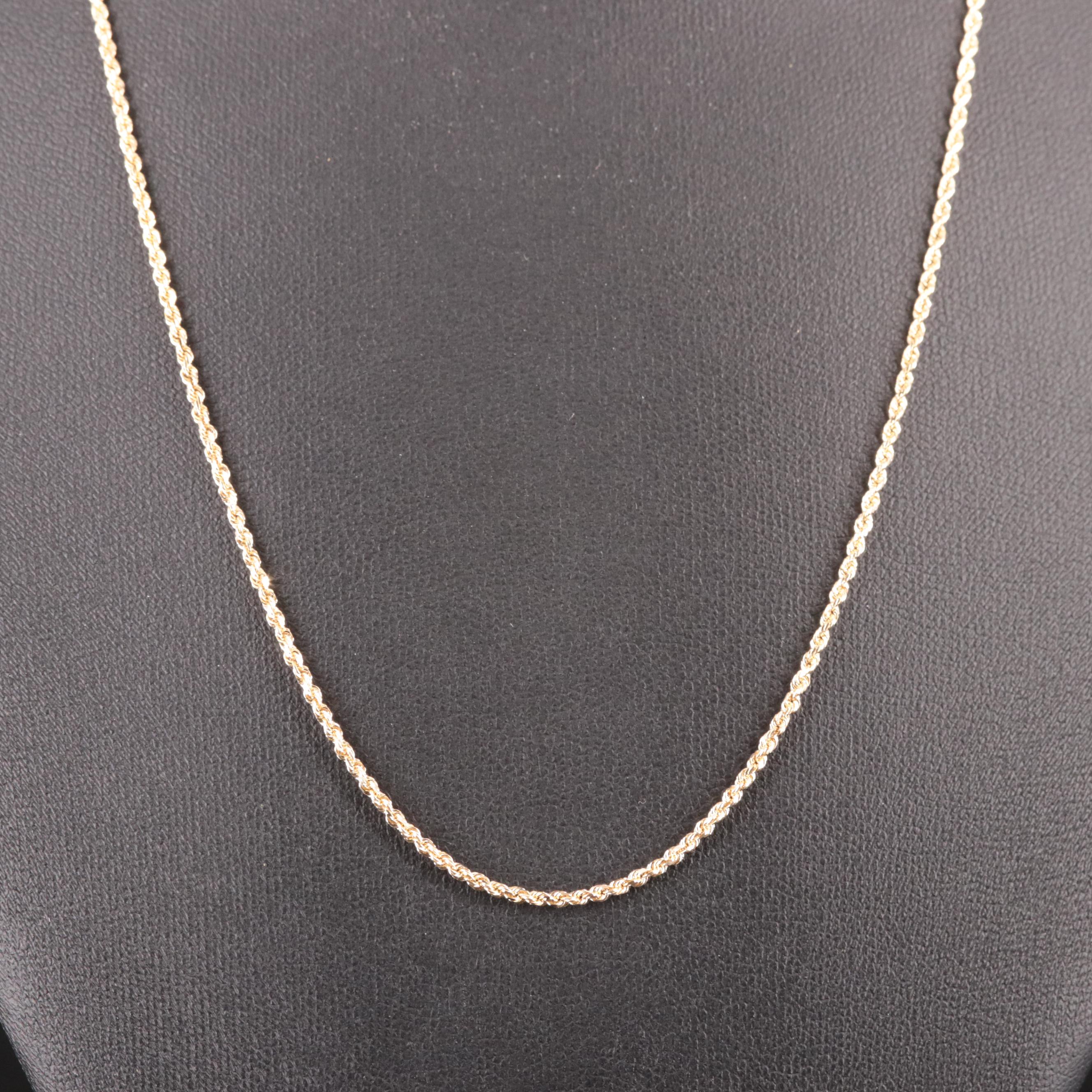 14K French Rope Chain Necklace EBTH