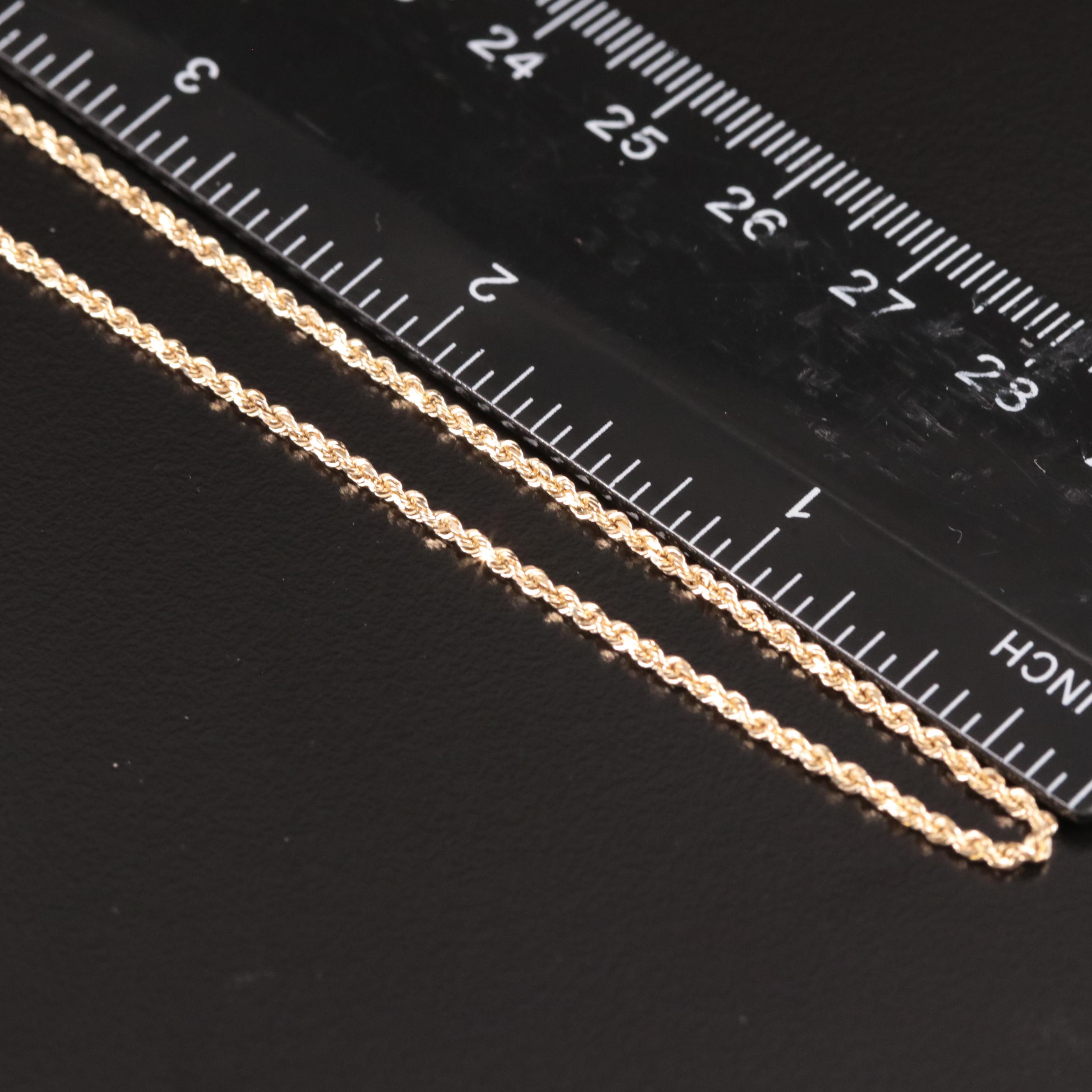 14K French Rope Chain Necklace EBTH