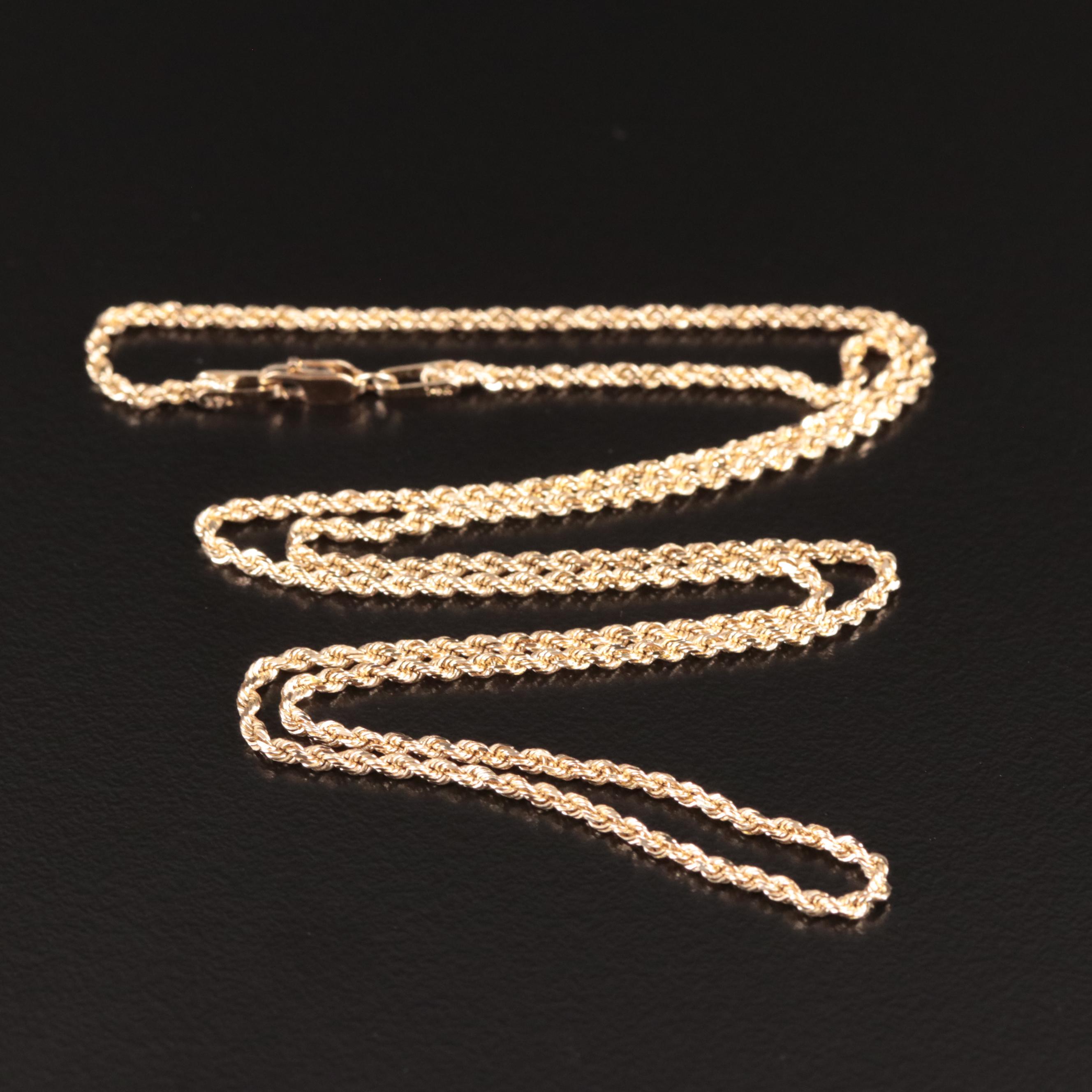 14K French Rope Chain Necklace EBTH