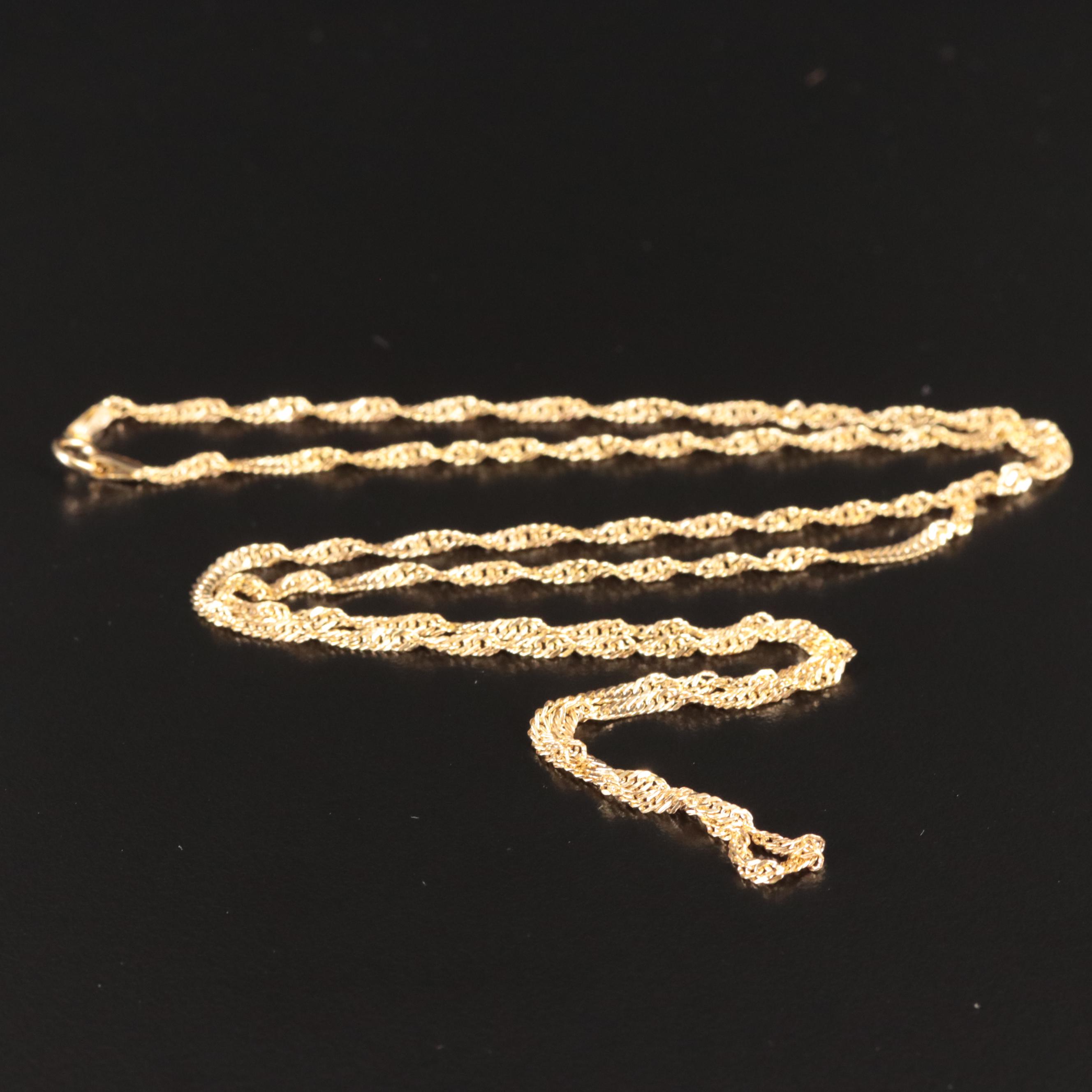 14K Singapore Chain Necklace EBTH