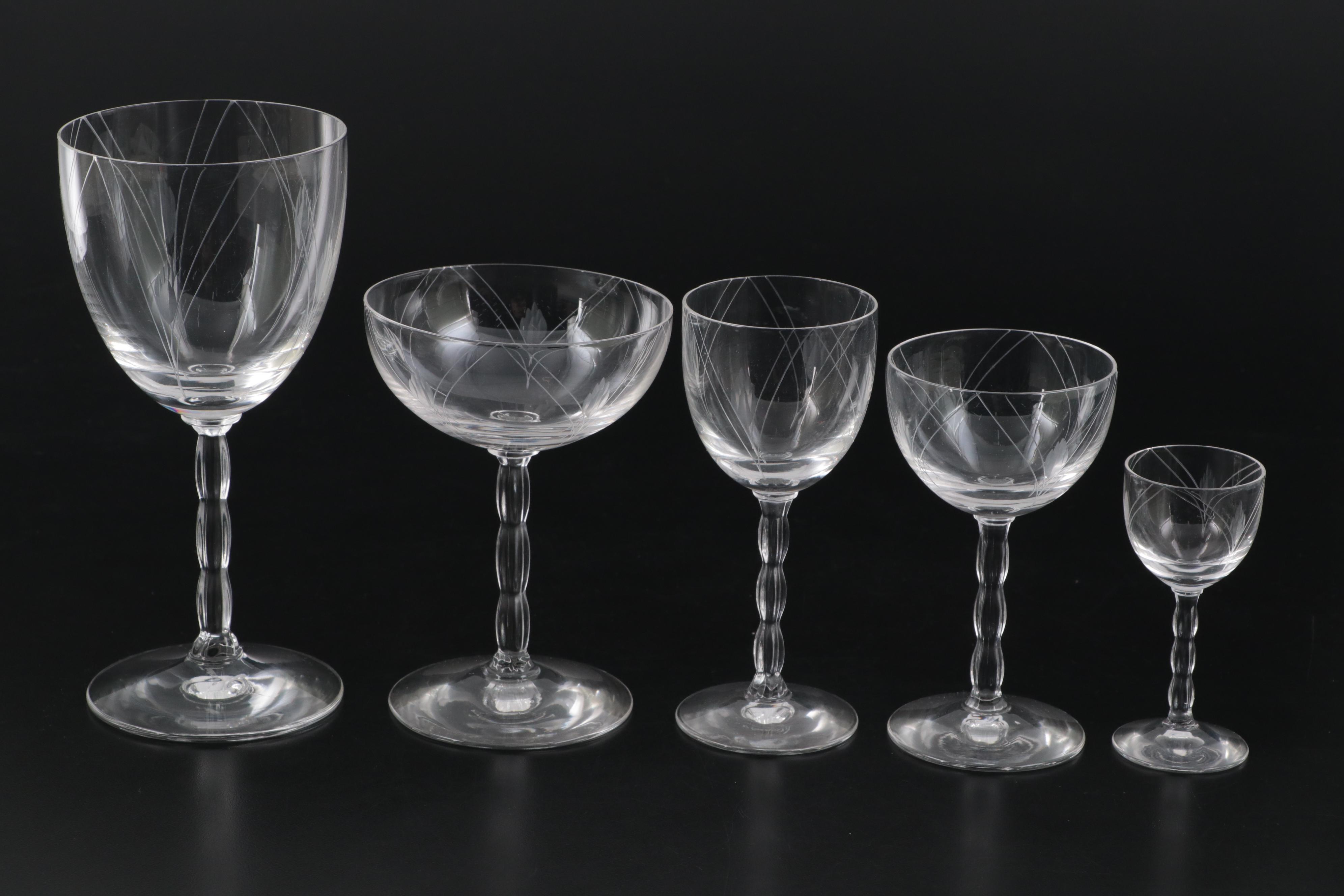Fostoria "Heraldry" Cut Glass Stemware, 19351969 EBTH