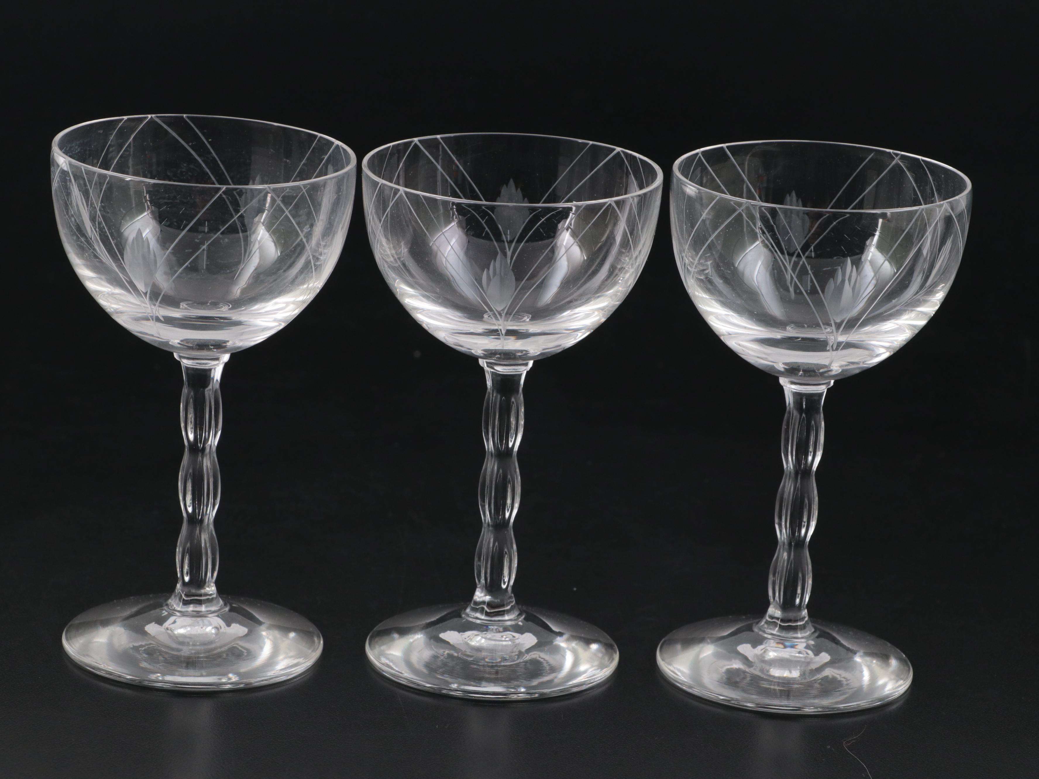 Fostoria "Heraldry" Cut Glass Stemware, 19351969 EBTH