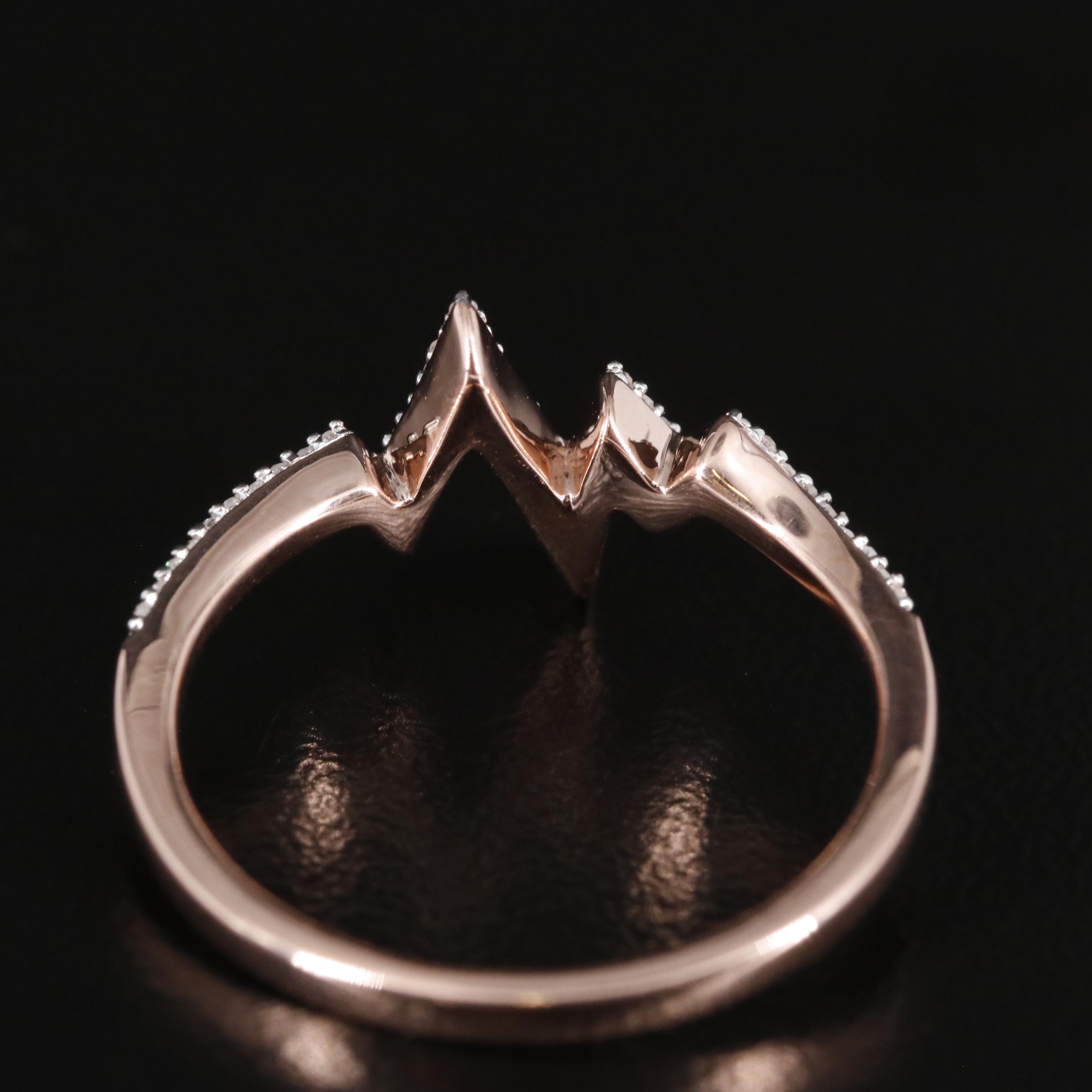 Sterling Diamond Lightning Bolt Ring EBTH