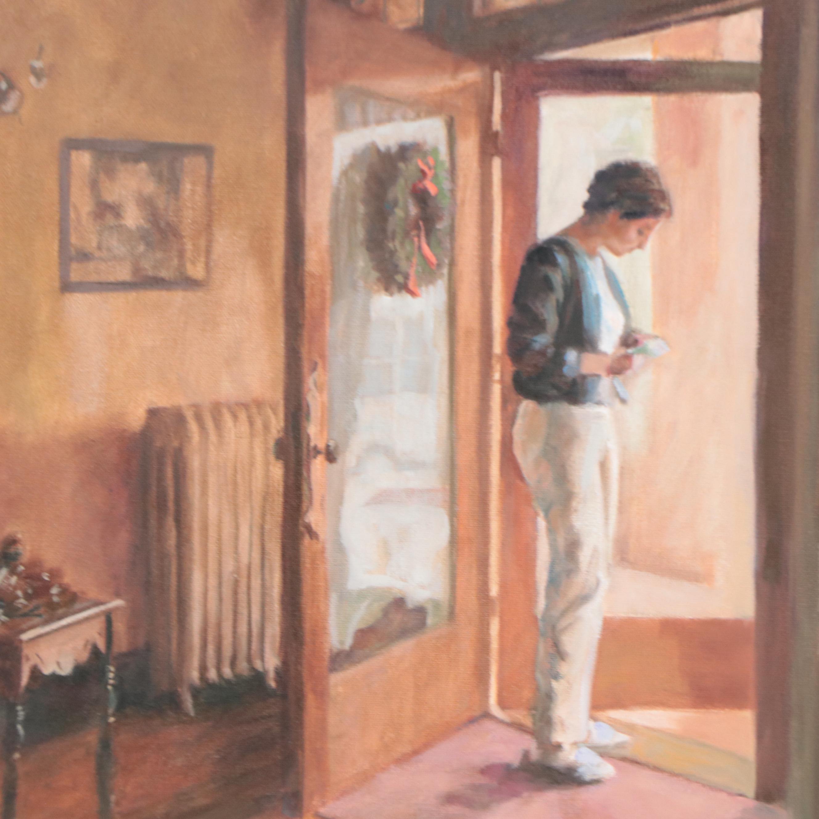 Jan Boone Oil Painting "The Letter," 21st Century EBTH