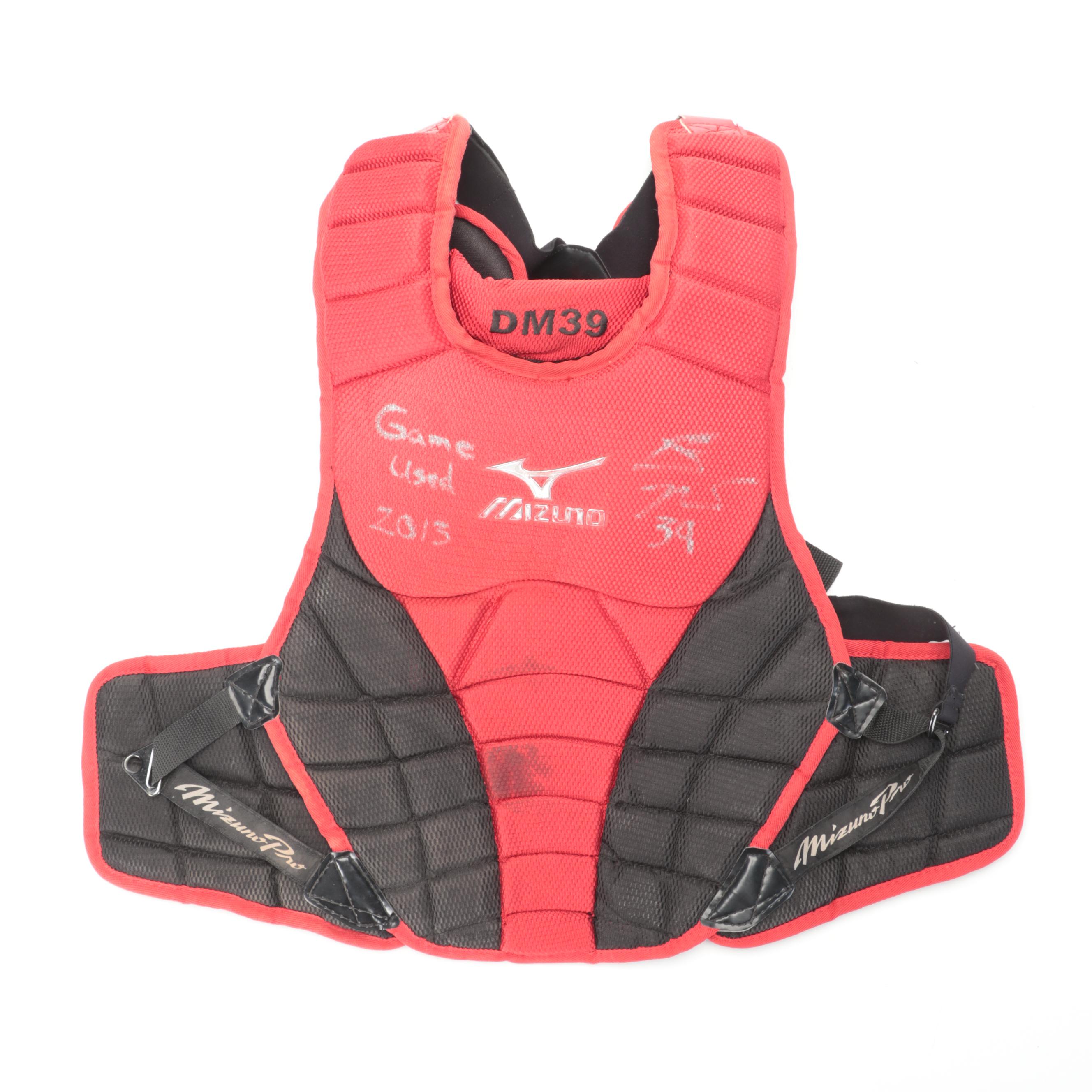 Devin Mesoraco Signed Game Used Cincinnati Reds Chest Protector and Leg