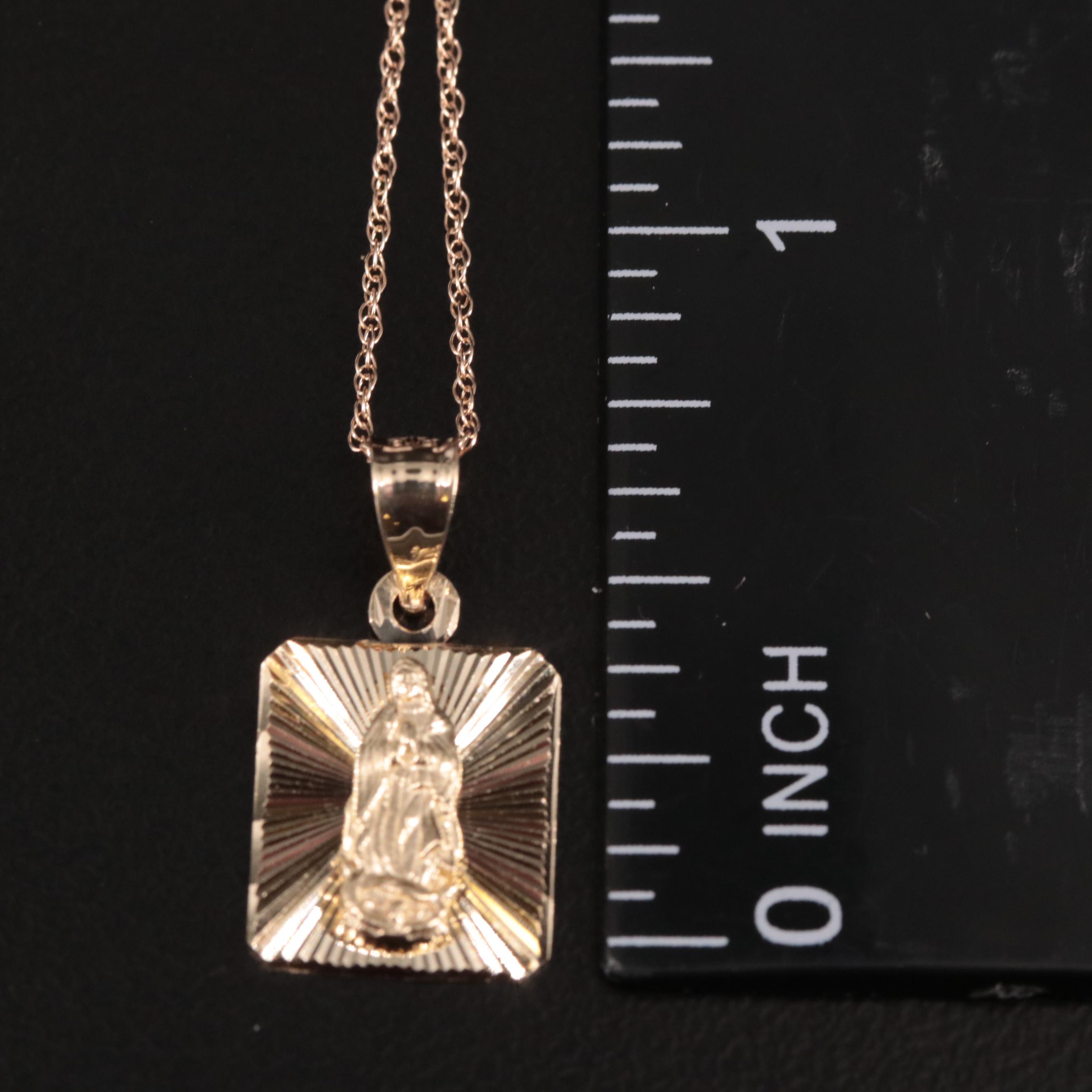14K Religious Pendant Necklace EBTH