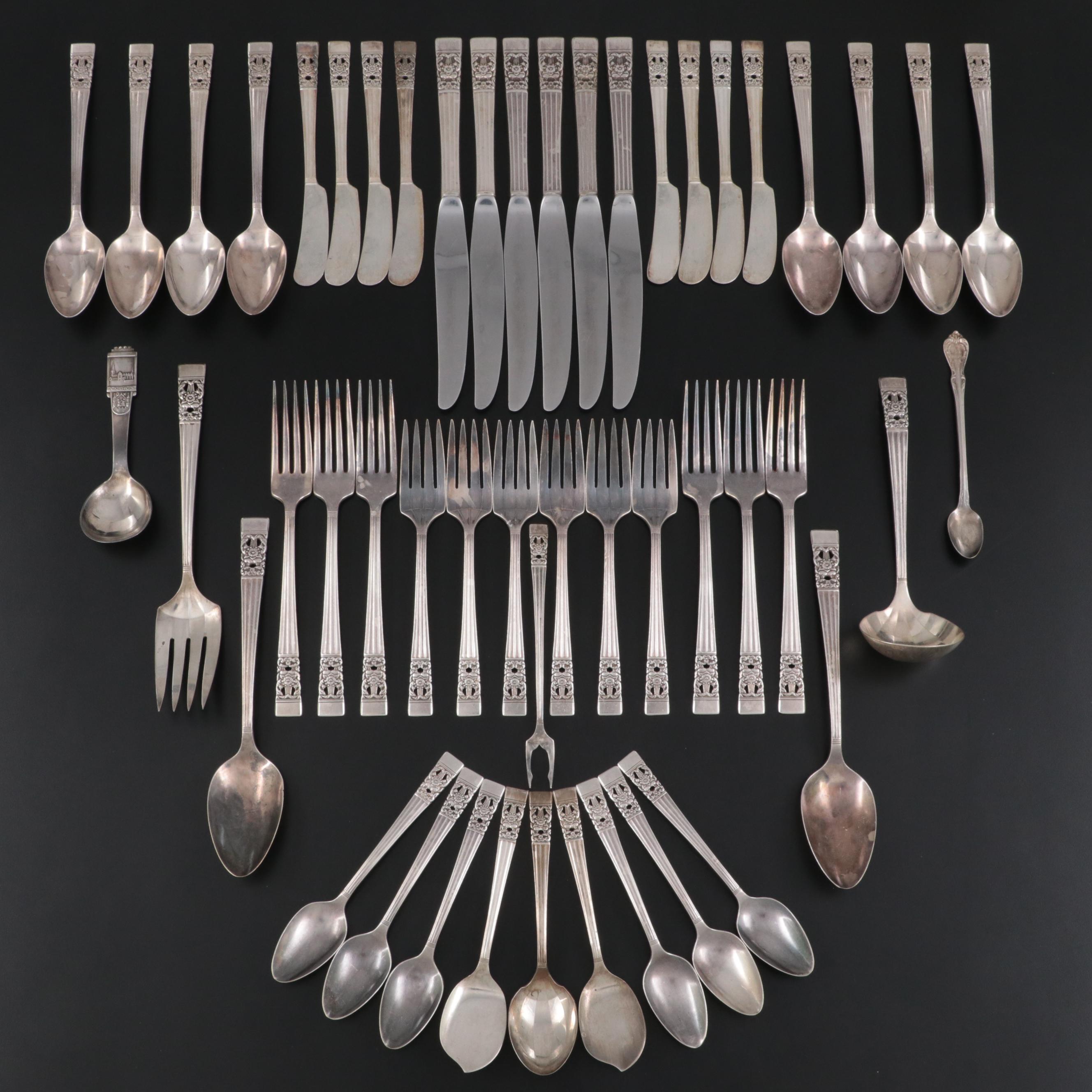 Oneida Community Silver Plate "Coronation" Flatware and Serving