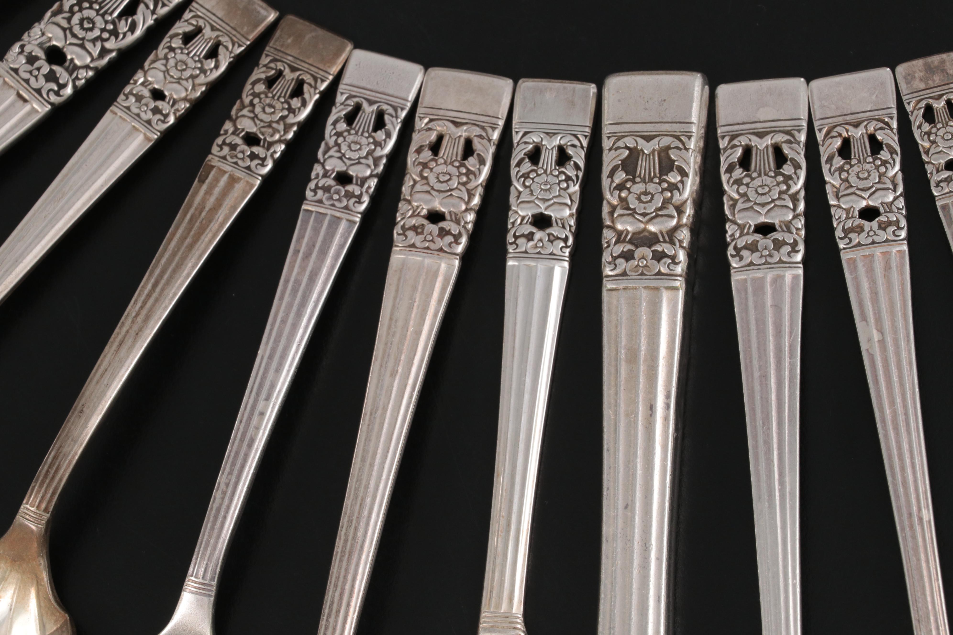 Oneida Community Silver Plate "Coronation" Flatware and Serving