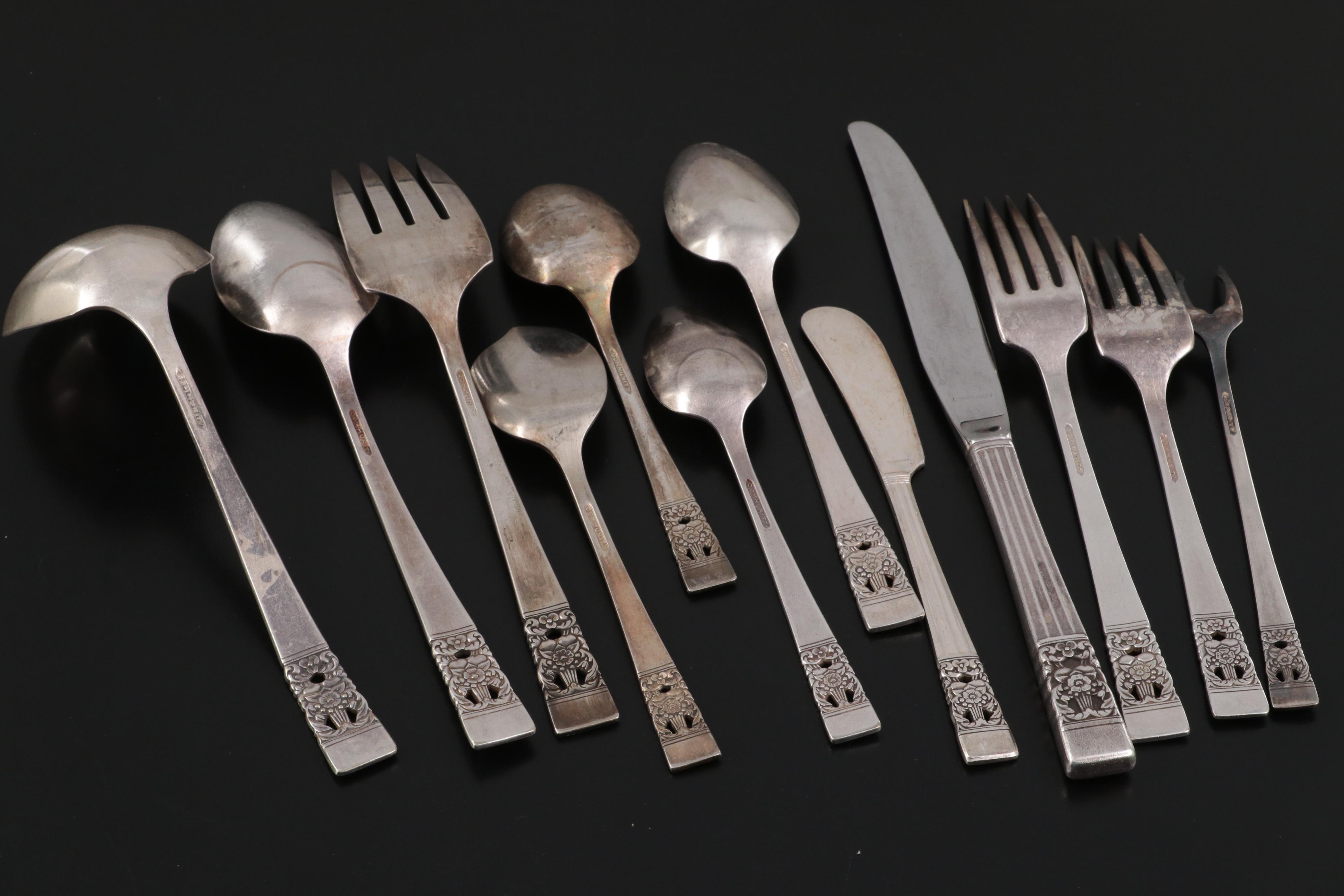 Oneida Community Silver Plate "Coronation" Flatware and Serving