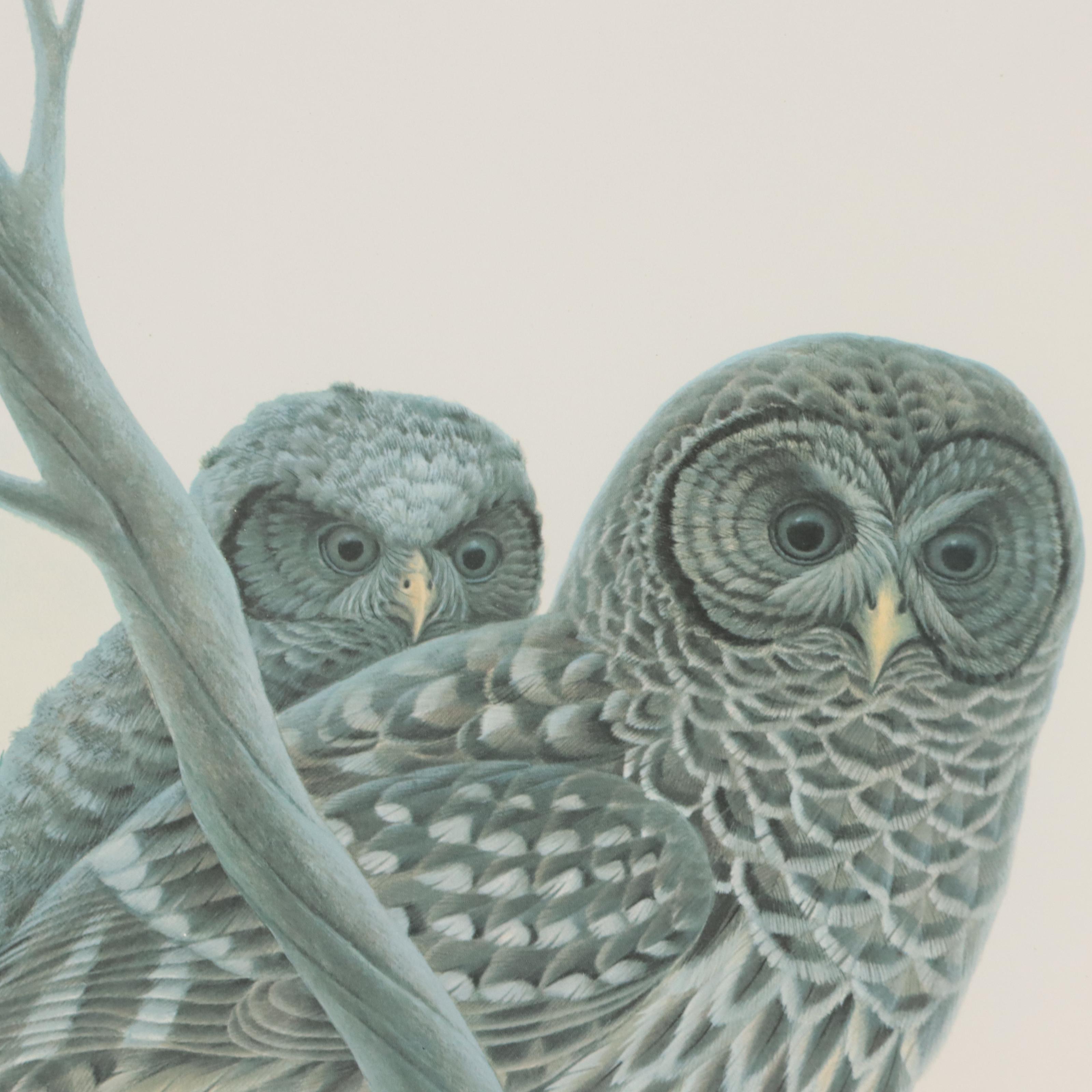 John A. Ruthven Offset Lithograph "Barred Owls" EBTH