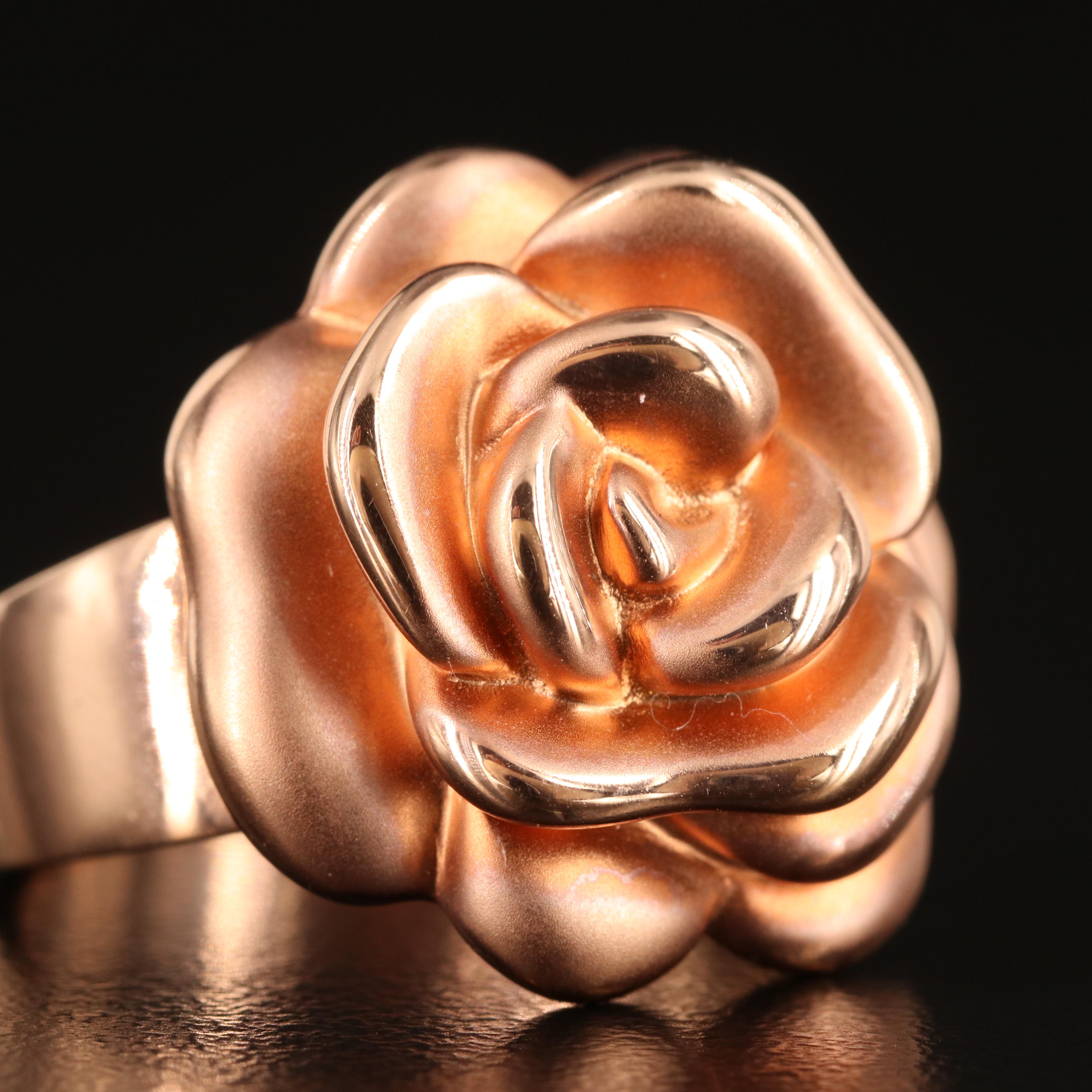 14K Rose Gold Flower Ring EBTH