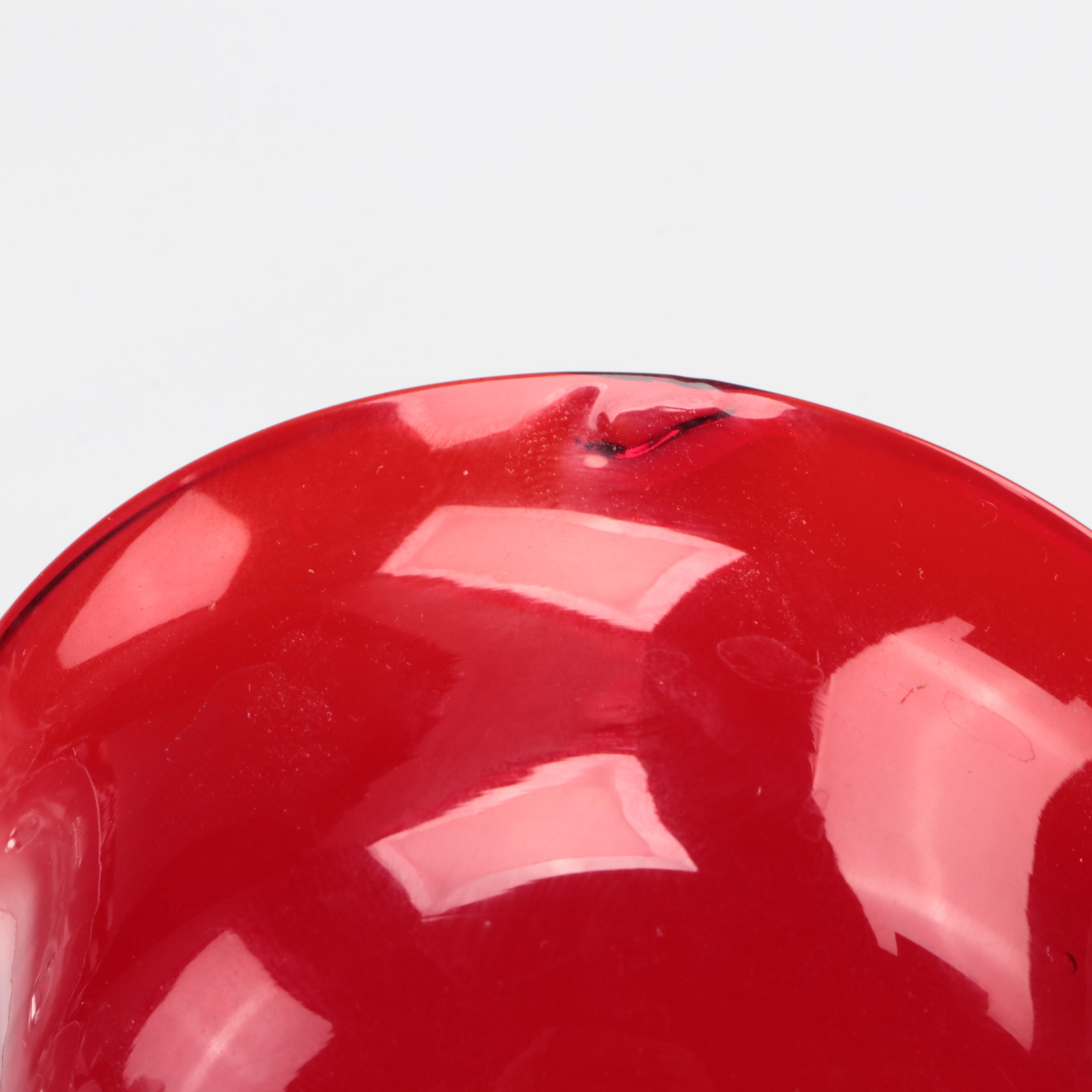"Brilliant Ruby" Cocktail Glasses with Clear Brandy Sniffers