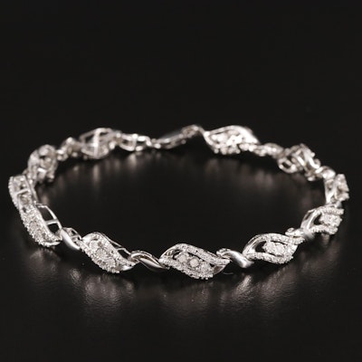 Sterling 0.51 CTW Diamond Fancy Link Bracelet