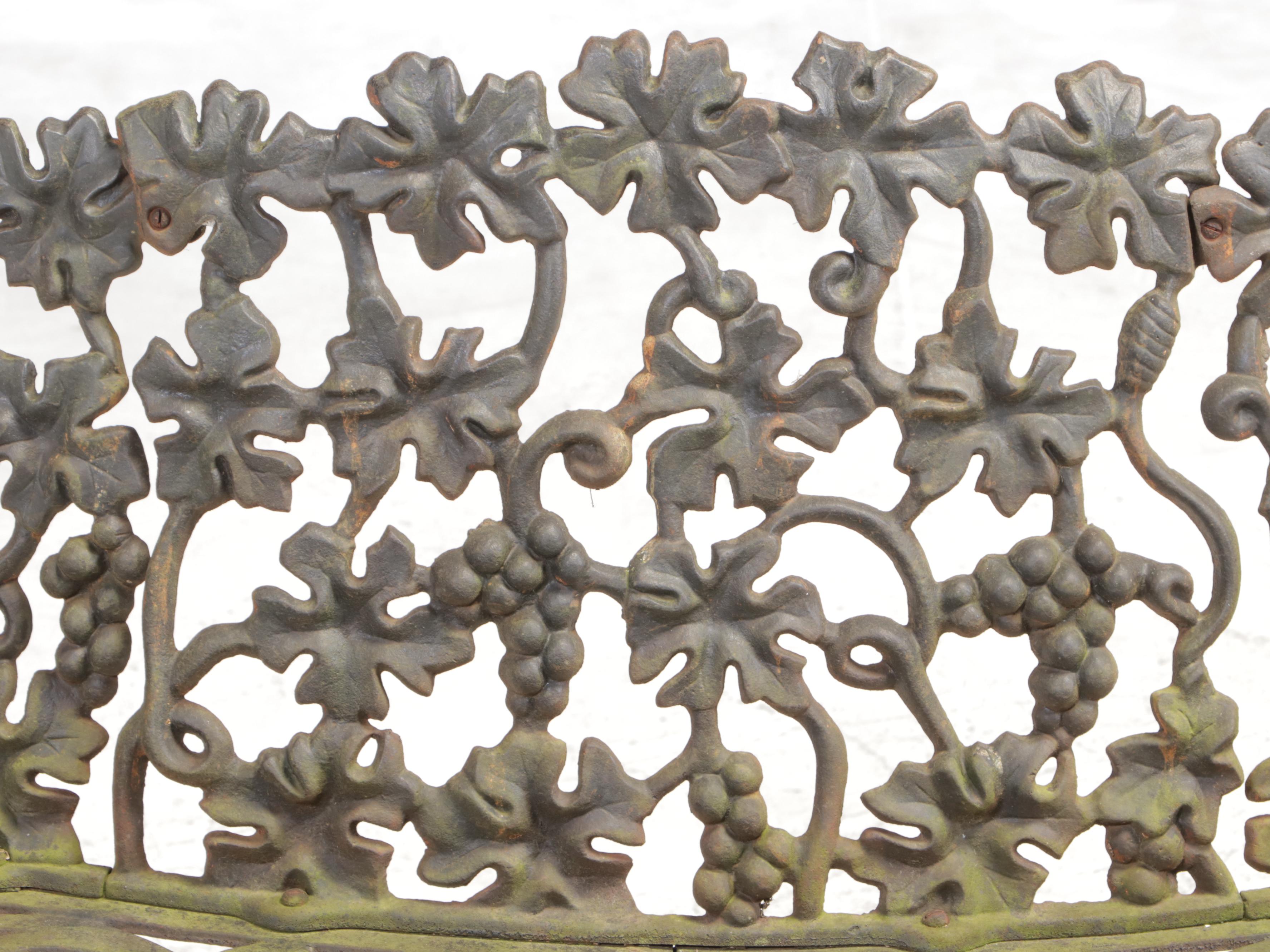 Victorian Cast Iron Patio Loveseat With Grapevine Motif EBTH