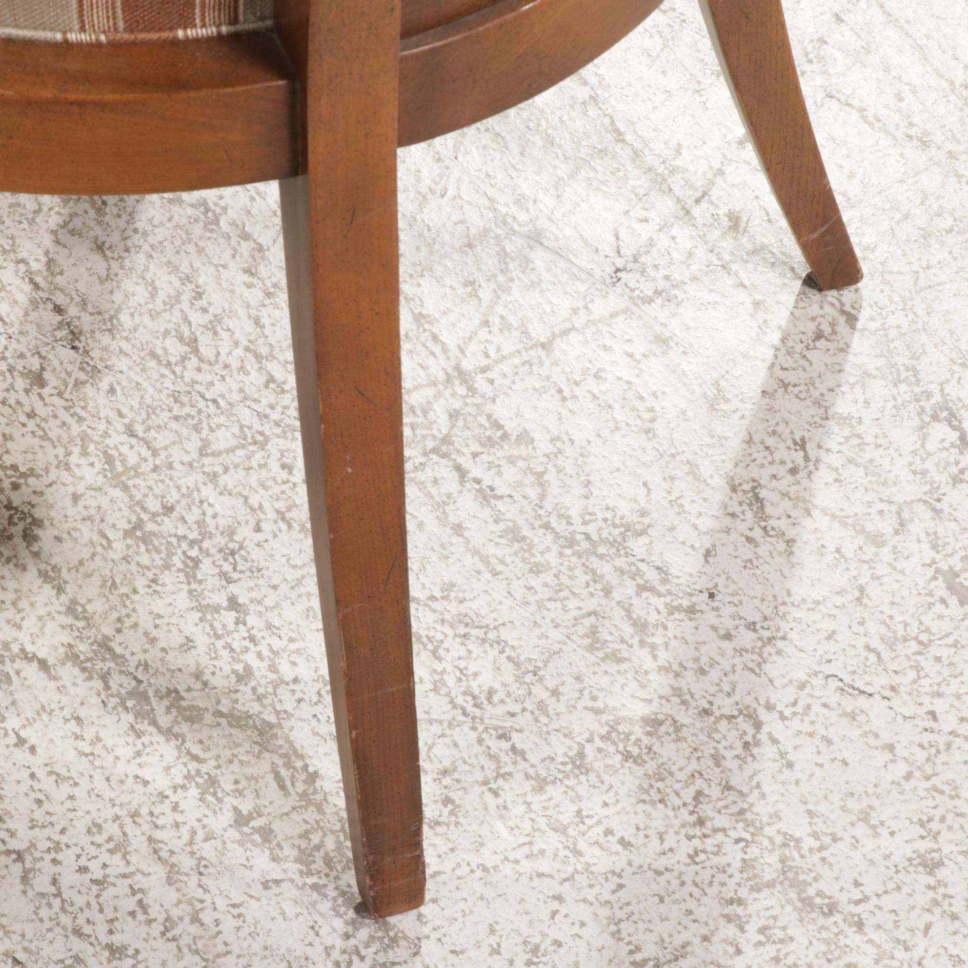 White Furniture Italian Neoclassical Style Dining Table and Cane Back