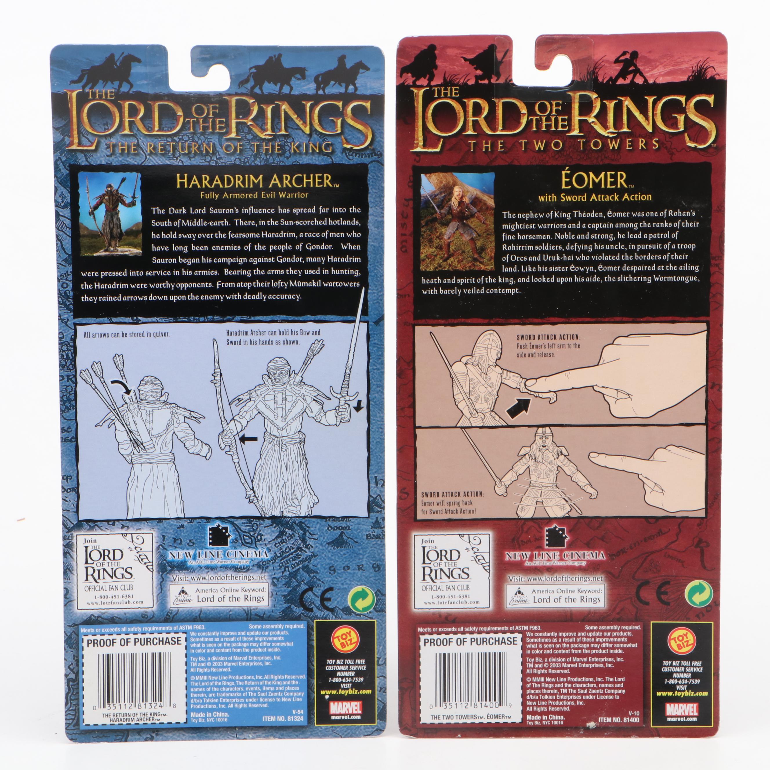 Toy Biz "Lord of the Rings" Action Figures Including Legolas, Gimli