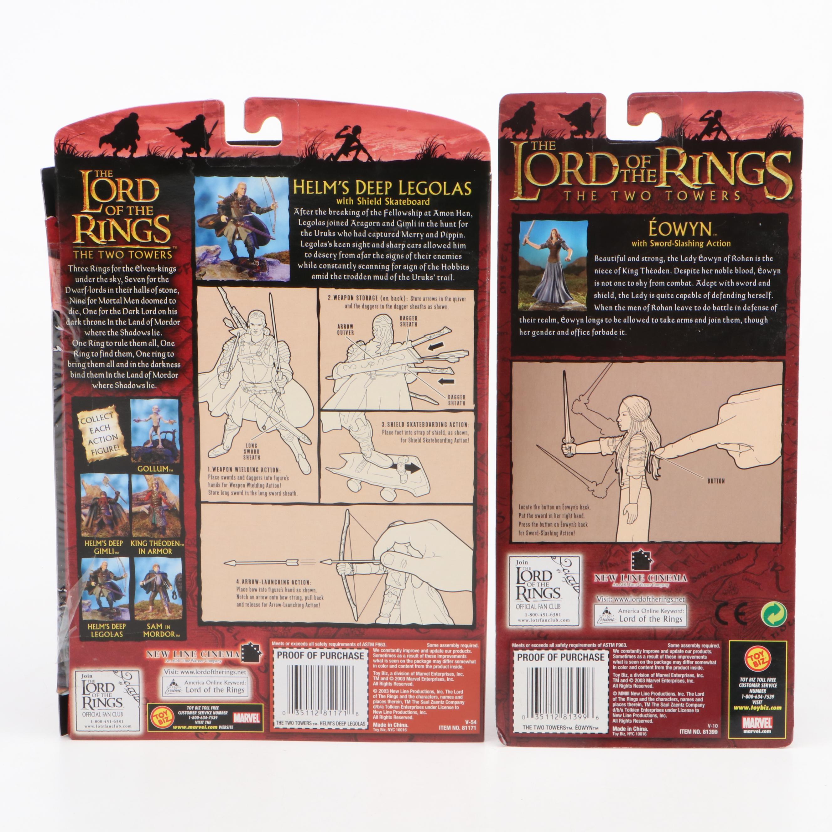 Toy Biz "Lord of the Rings" Action Figures Including Legolas, Gimli
