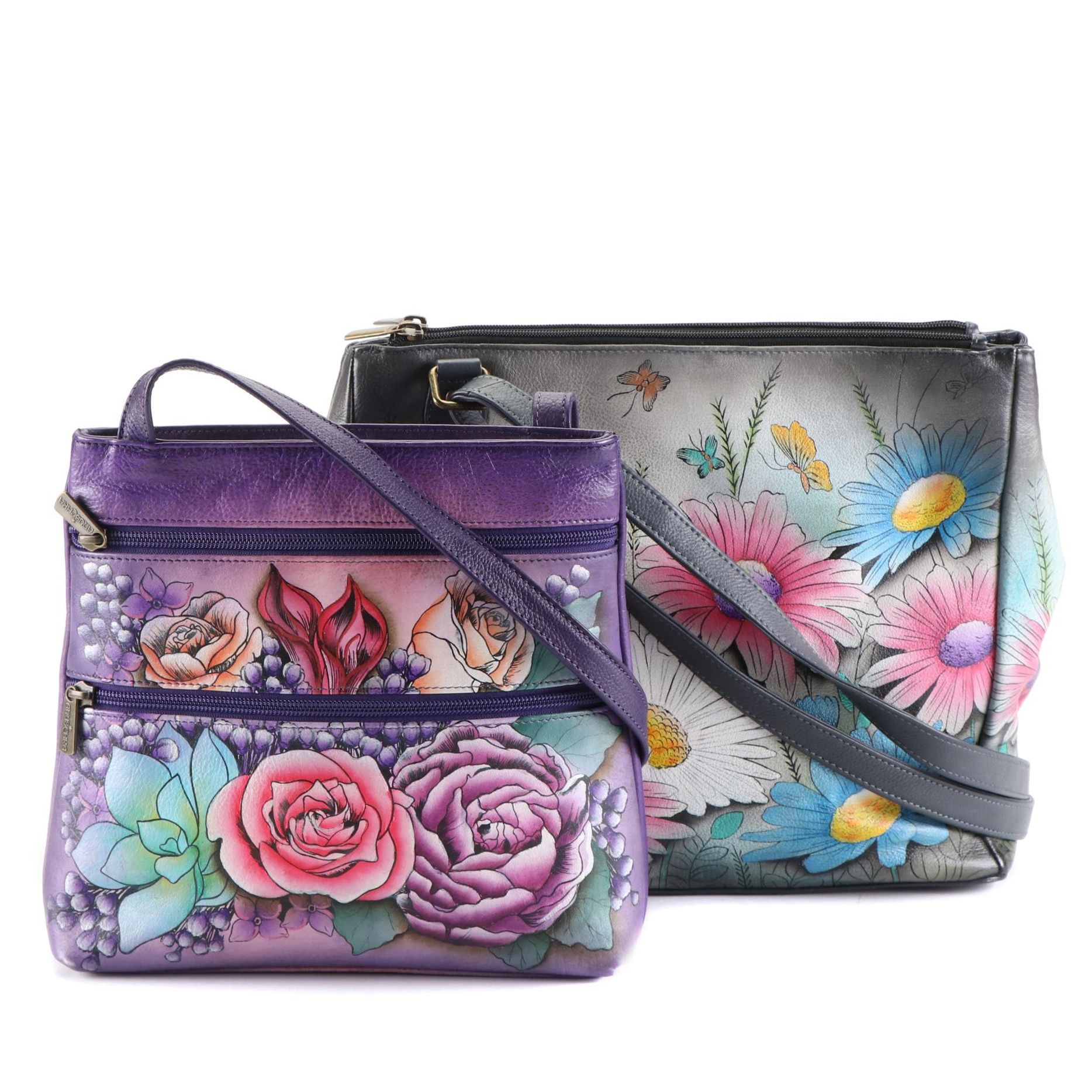 Anuschka and Anna by Anuschka Crossbody Bags in Handpainted Leather EBTH