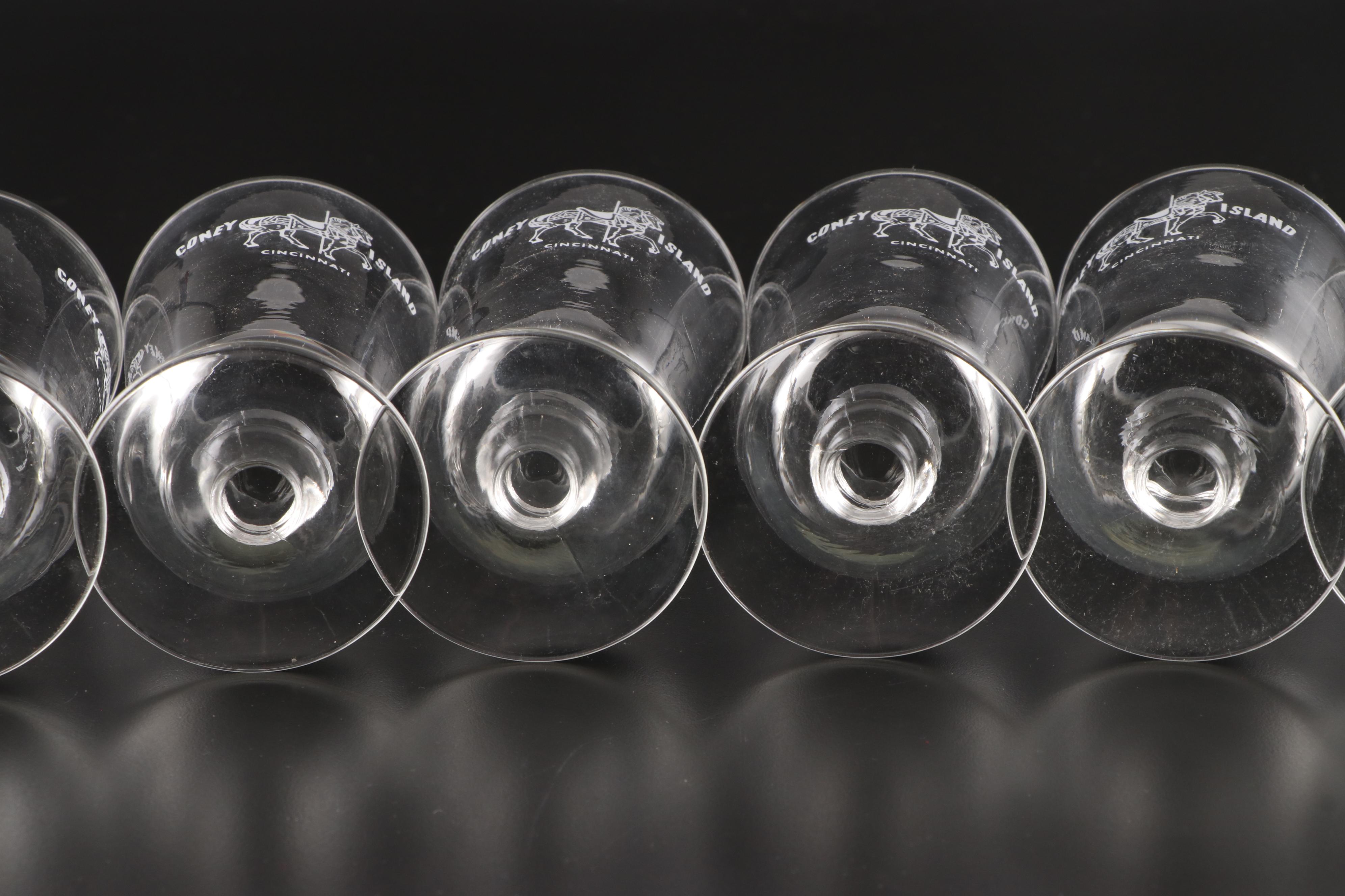 Coney Island Cincinnati Footed Cocktail Glasses, MidLate 20th Century EBTH