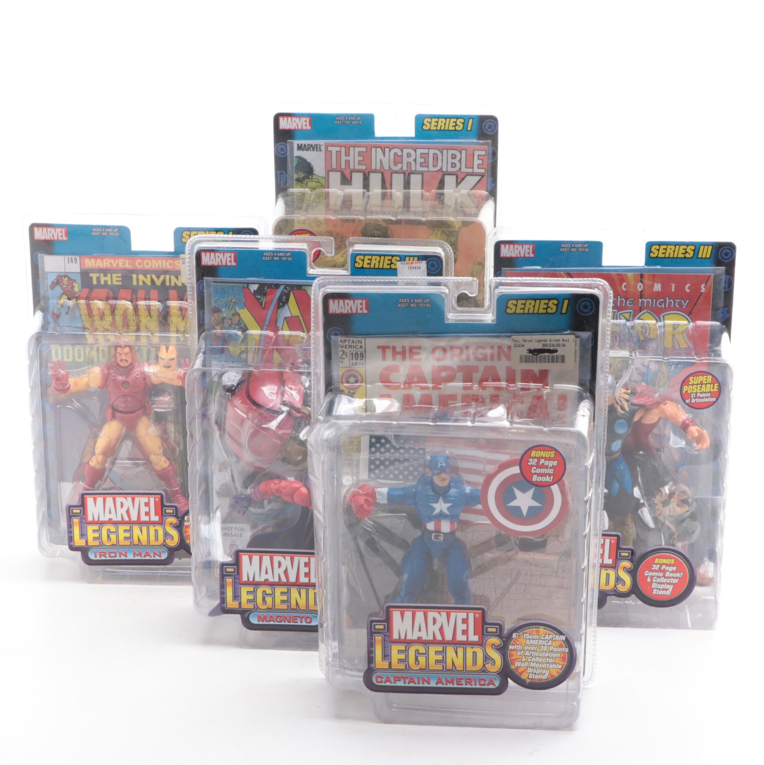 Marvel Legends Action Figures with Comic Book in Original Packaging