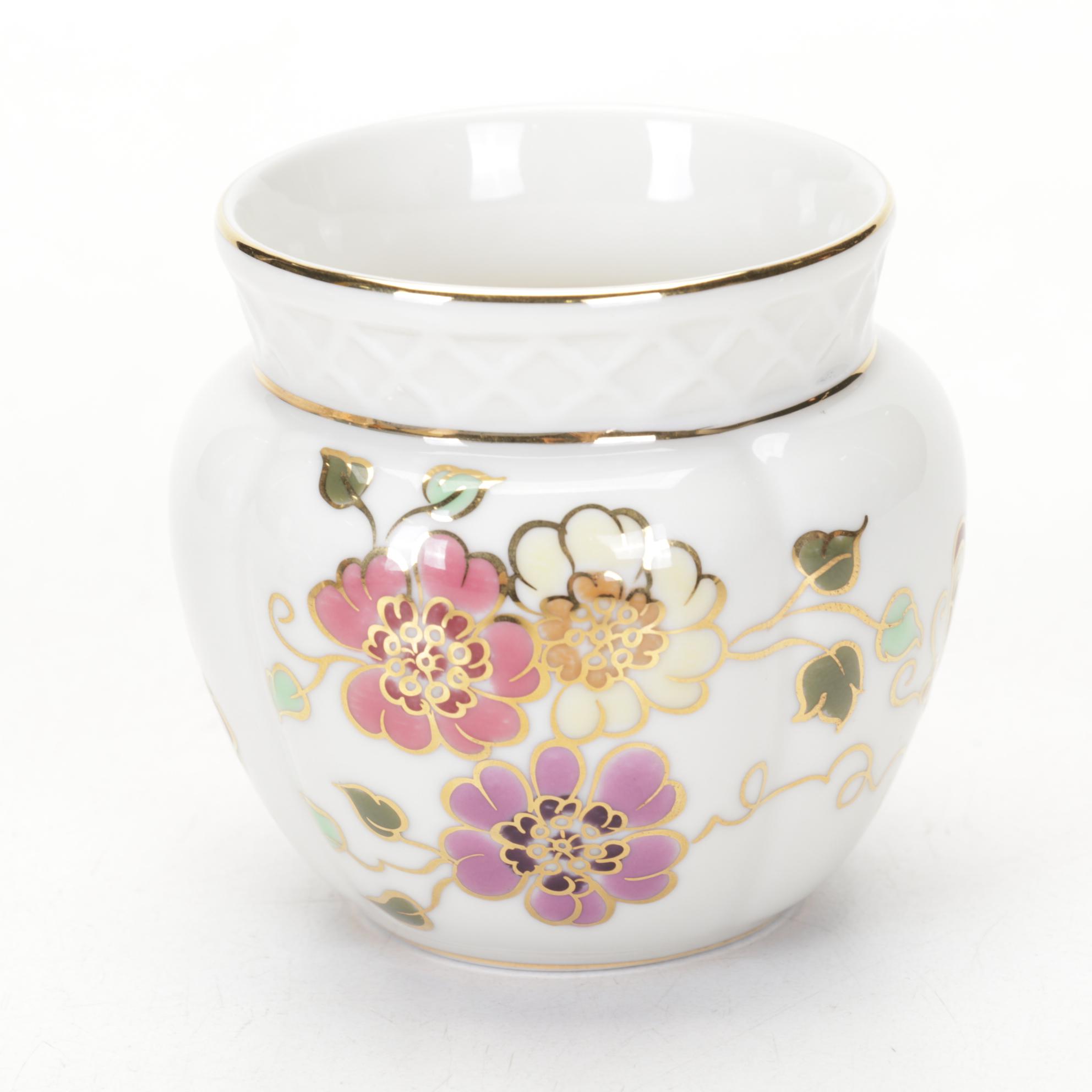 Herend Floral Vanity Jar with Zsolnay Porcelain Vase EBTH