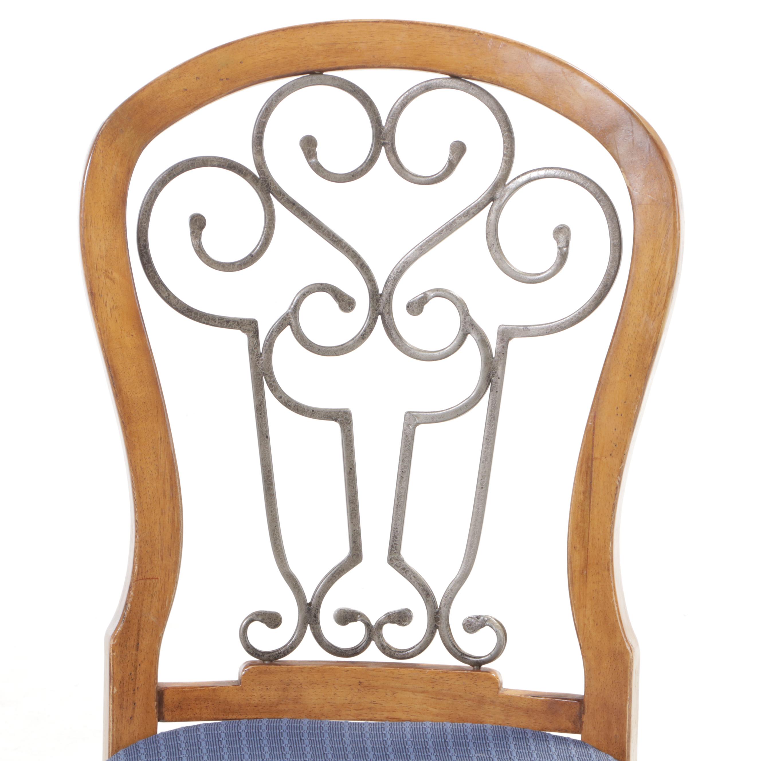 Four Ashley Furniture MetalMounted Hardwood Dining Side Chairs EBTH