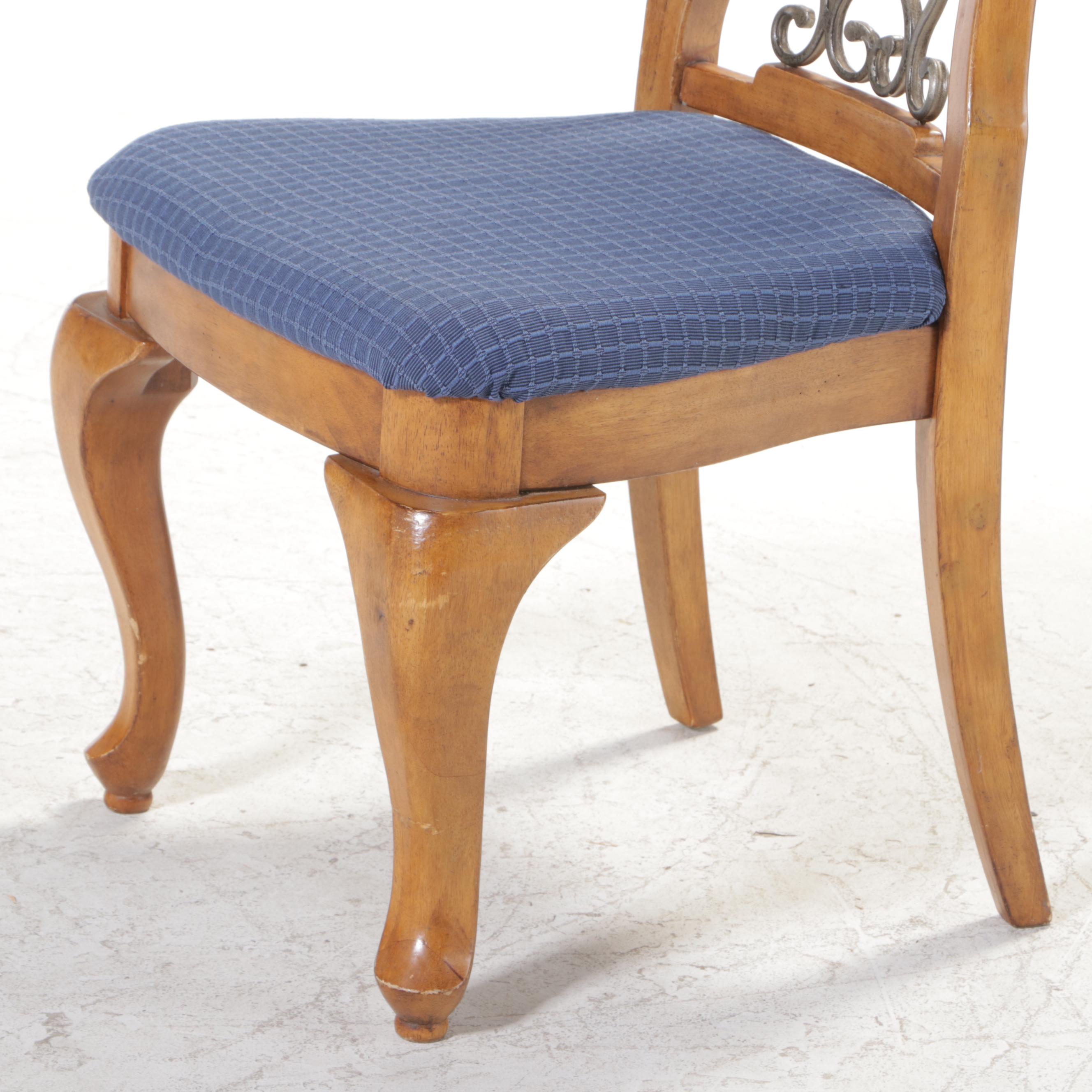 Four Ashley Furniture MetalMounted Hardwood Dining Side Chairs EBTH