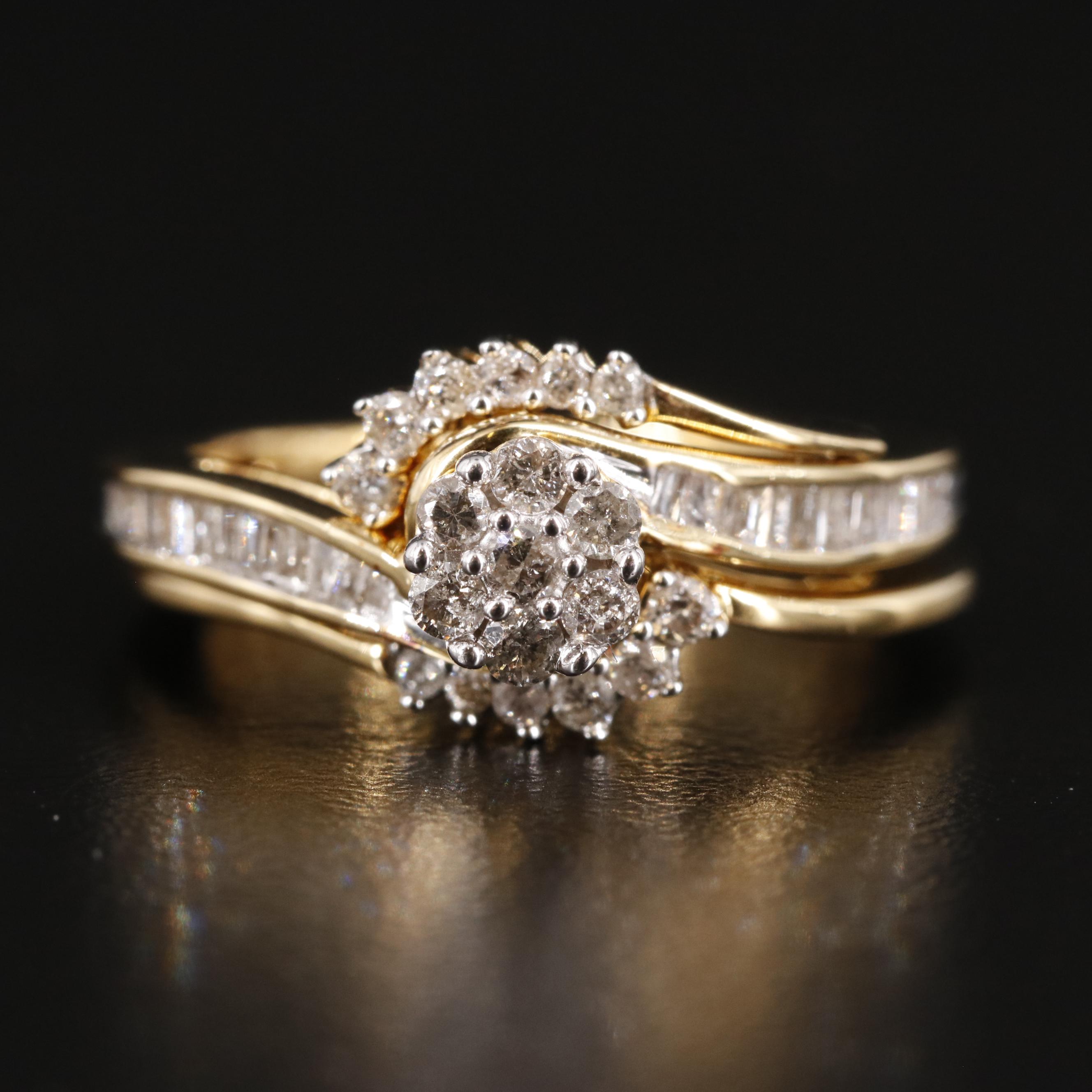 Sterling Diamond Ring and Enhancer Band EBTH