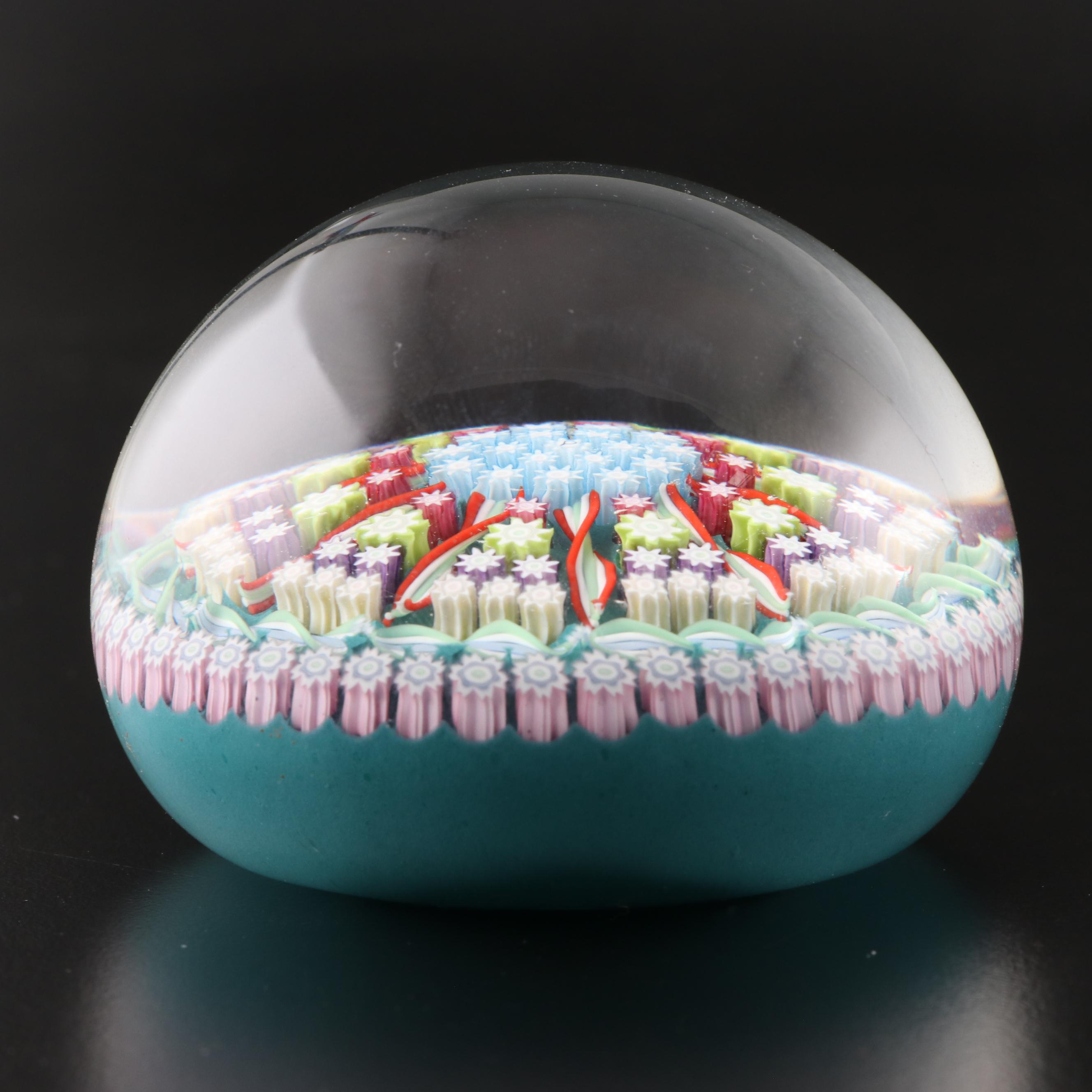 Hand Blown Perthshire Millefiori Art Glass Paperweight EBTH