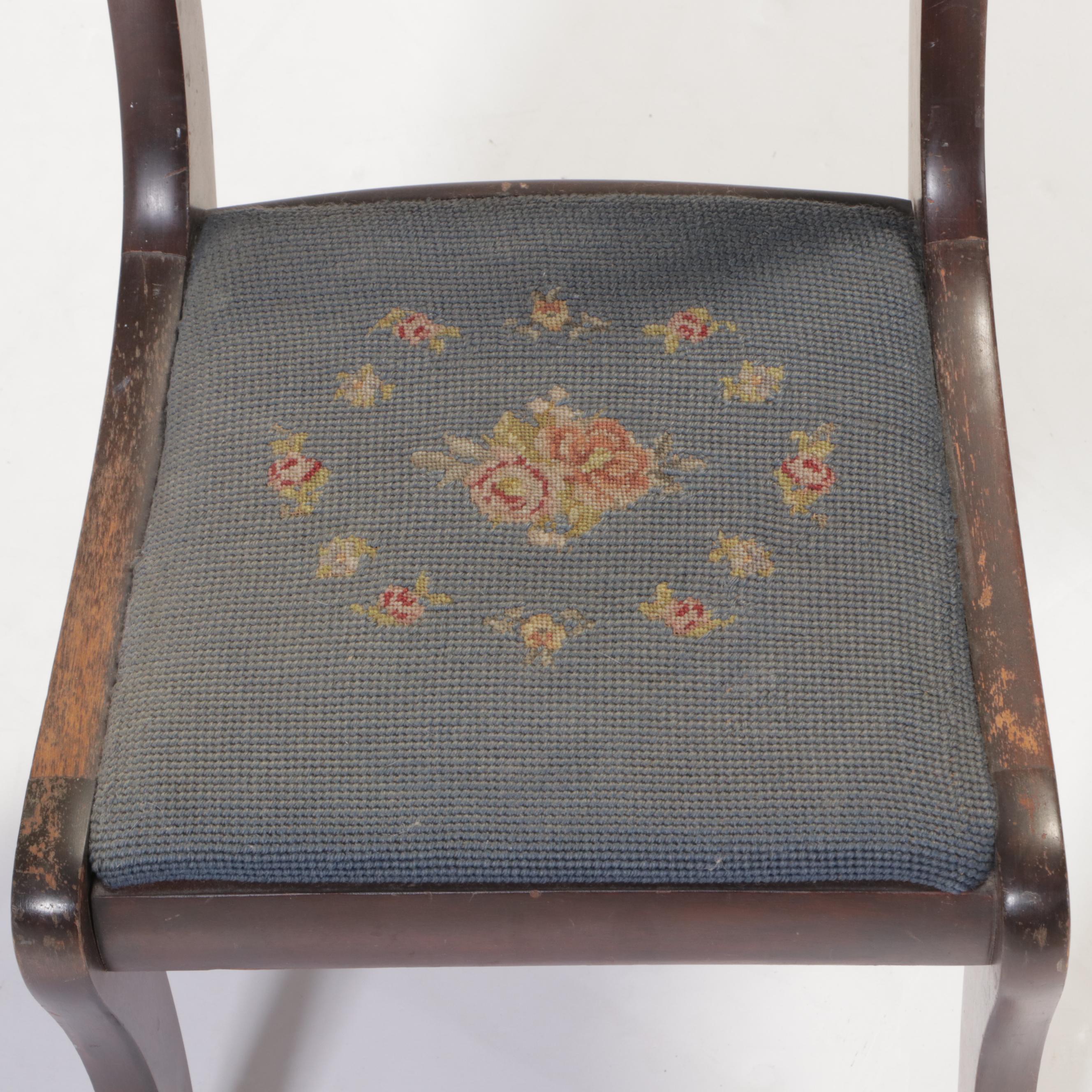 Associated Factories Inc. Hardwood and Needlepoint Child's Rocker and