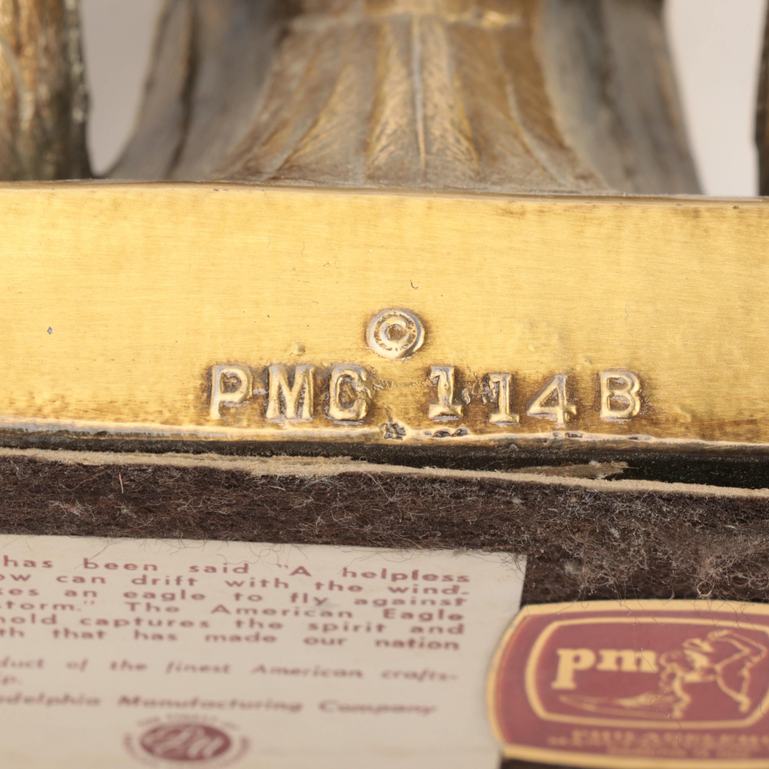 Philadelphia Manufacturing Co. "1776 Eagle" Brass Bookends, Mid20th