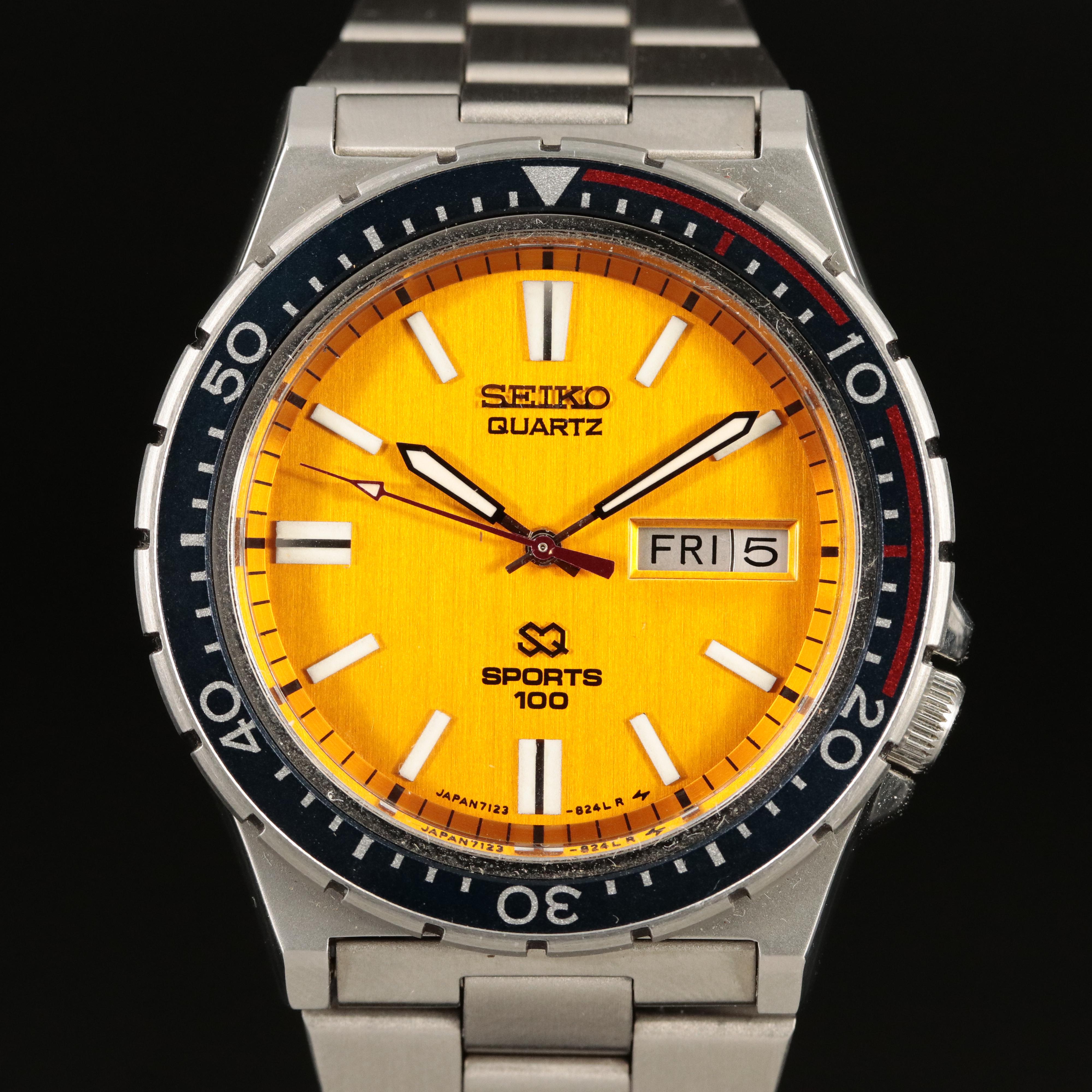 Seiko Sports 100 DayDate Stainless Steel Wristwatch EBTH