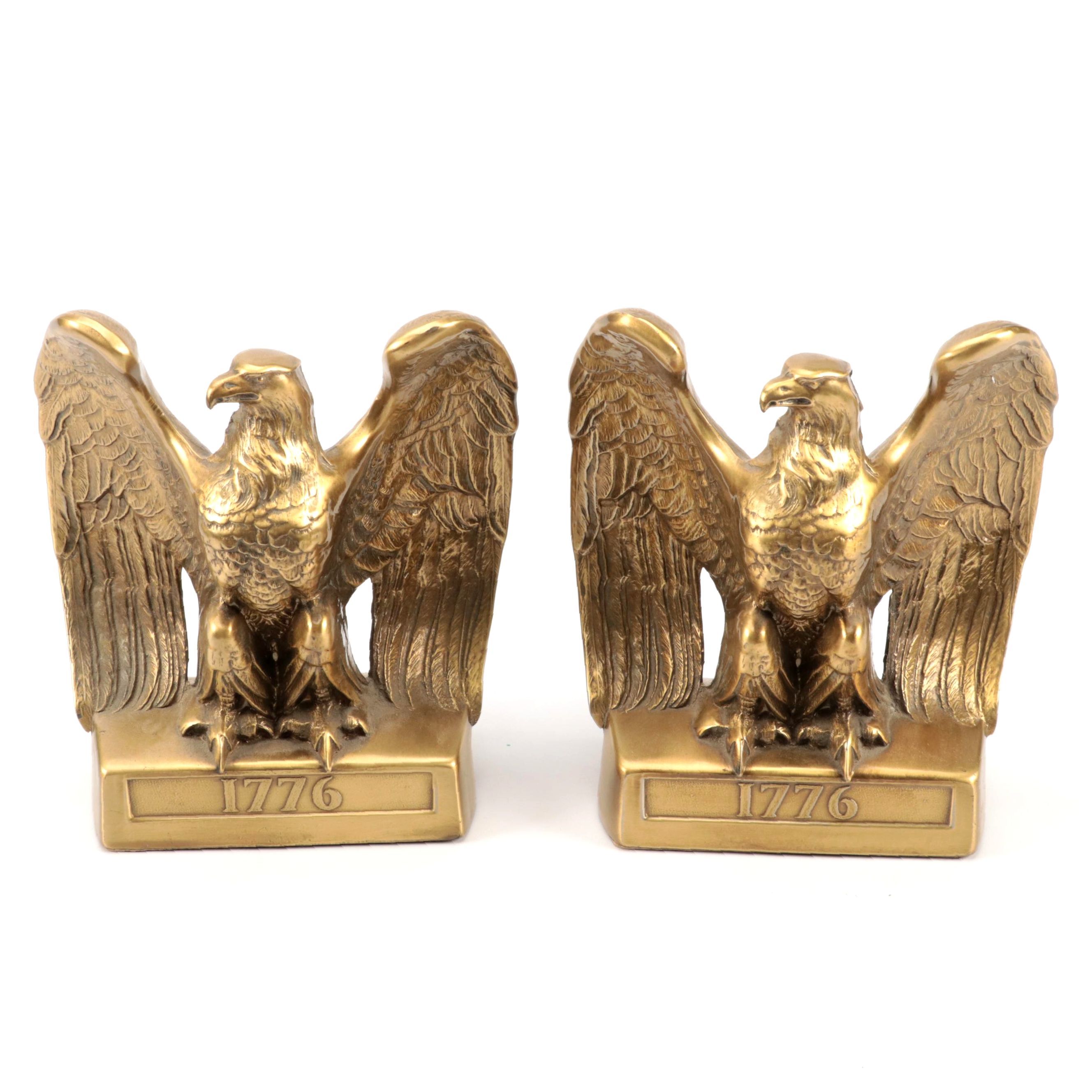 Philadelphia Manufacturing Co. "1776 Eagle" Brass Bookends, Mid20th