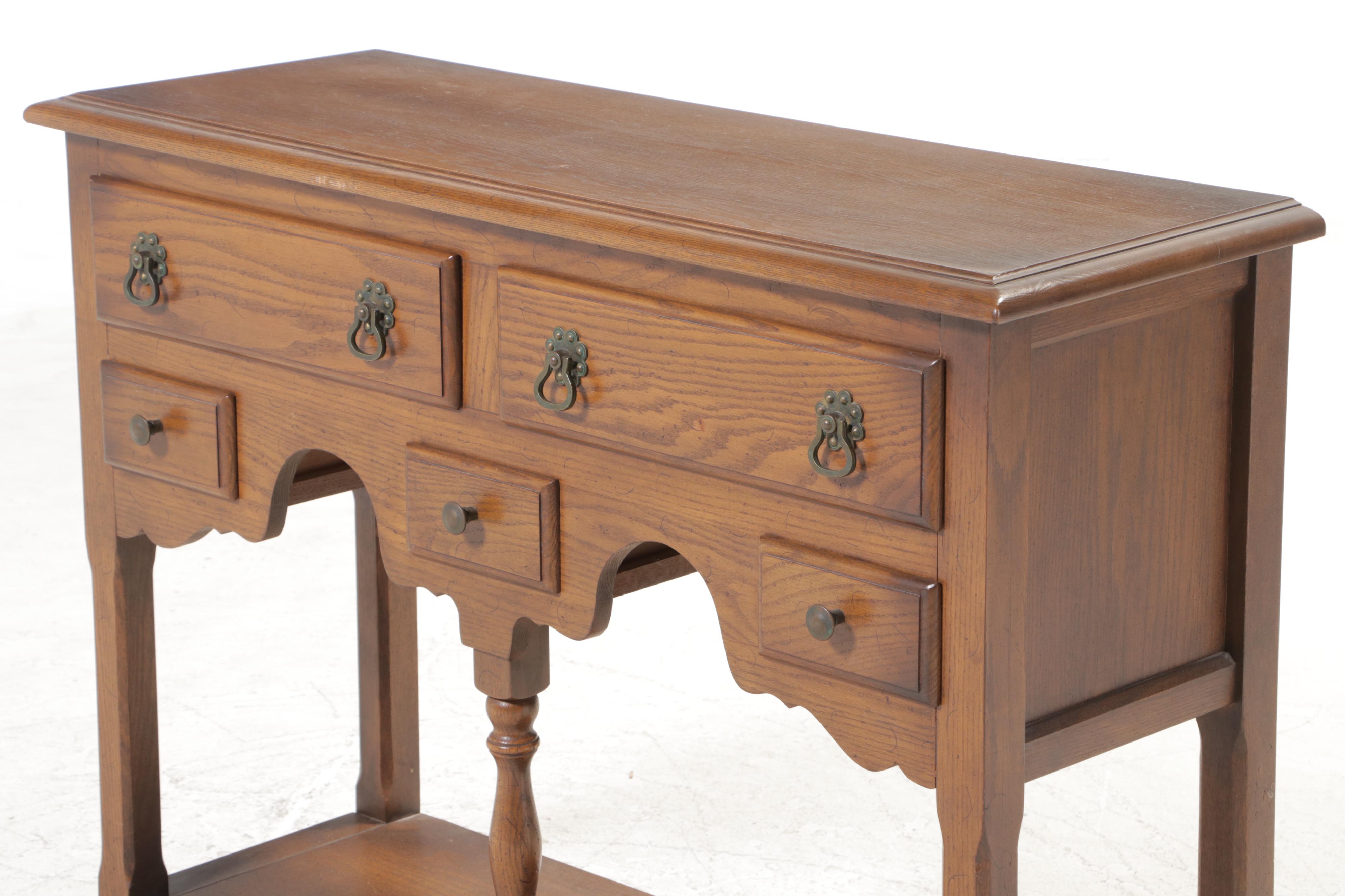 Conant Ball "Cotswold" Oak FiveDrawer Console Table, Late 20th Century