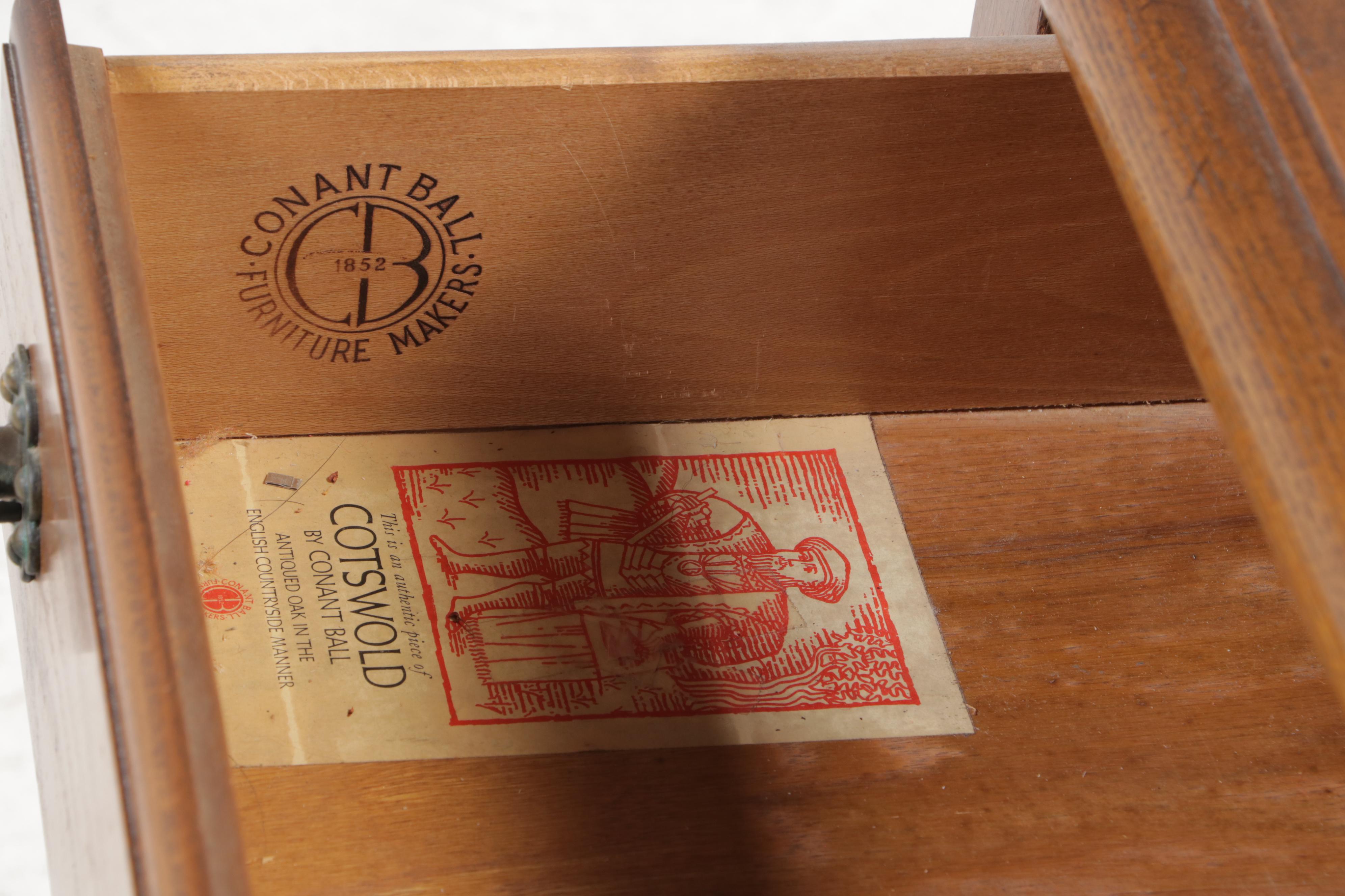 Conant Ball "Cotswold" Oak FiveDrawer Console Table, Late 20th Century