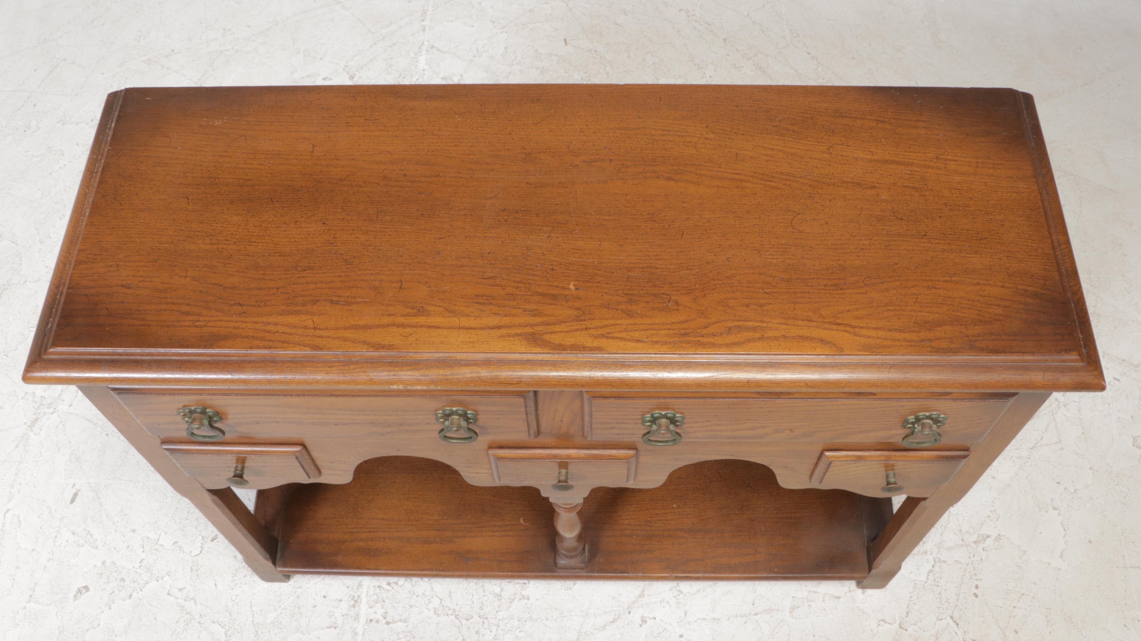Conant Ball "Cotswold" Oak FiveDrawer Console Table, Late 20th Century